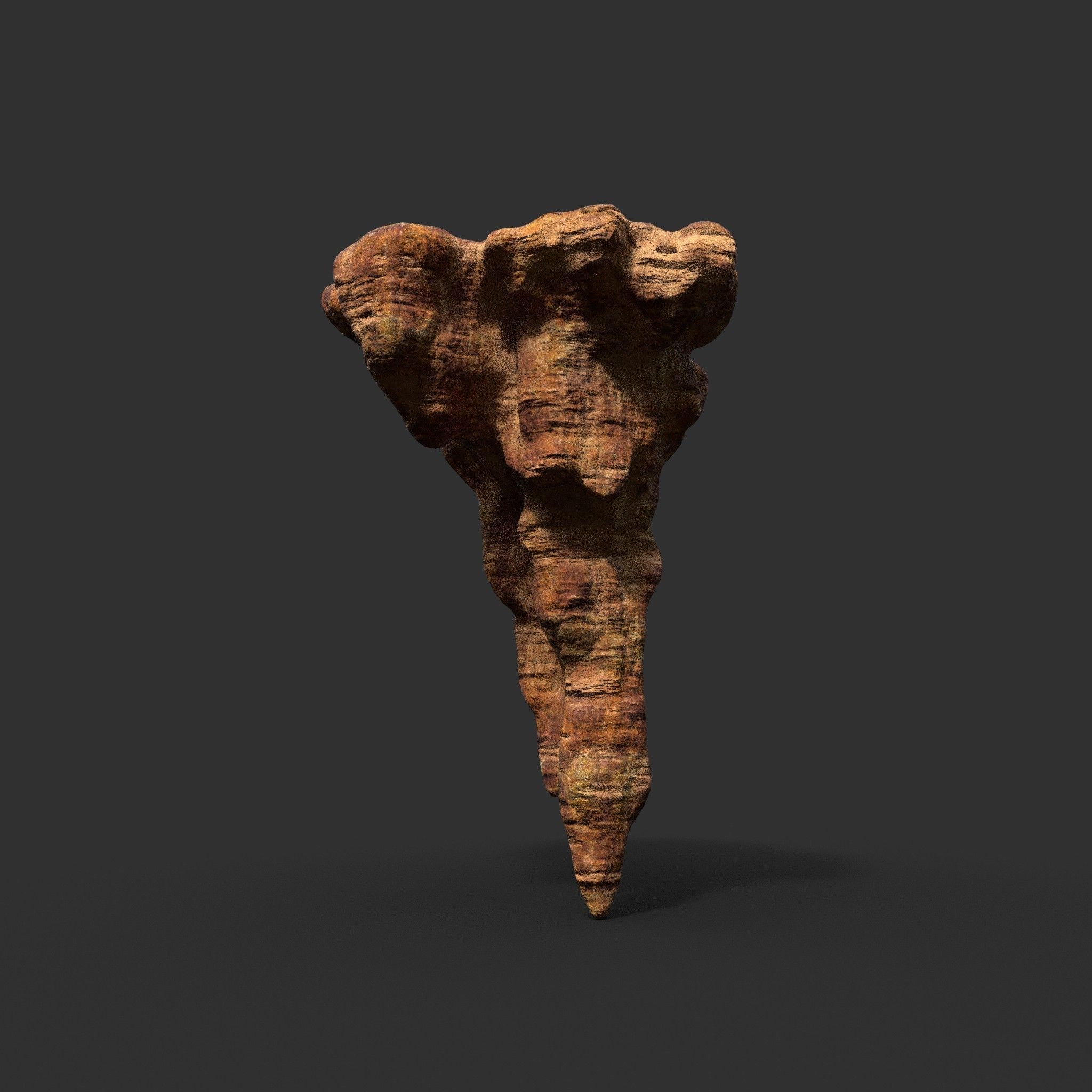 Low poly Mossy Cave Modular Roof Wall Pack Low-poly 3D model_6