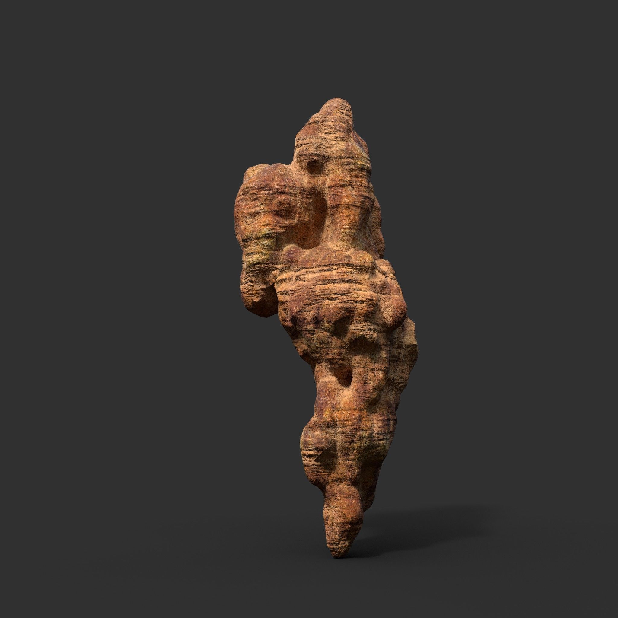 Low poly Mossy Cave Modular Roof Wall Pack Low-poly 3D model_14