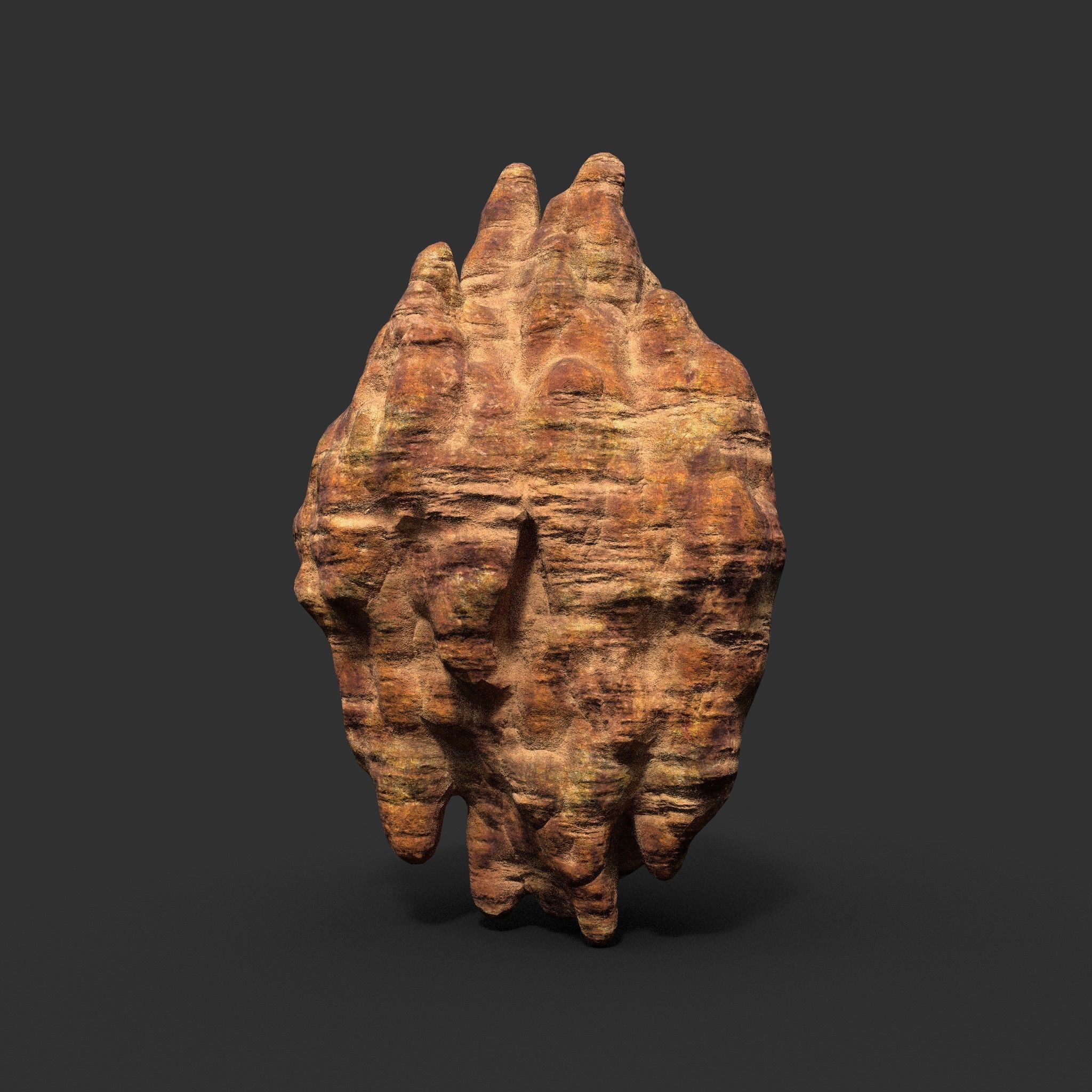 Low poly Mossy Cave Modular Roof Wall Pack Low-poly 3D model_2