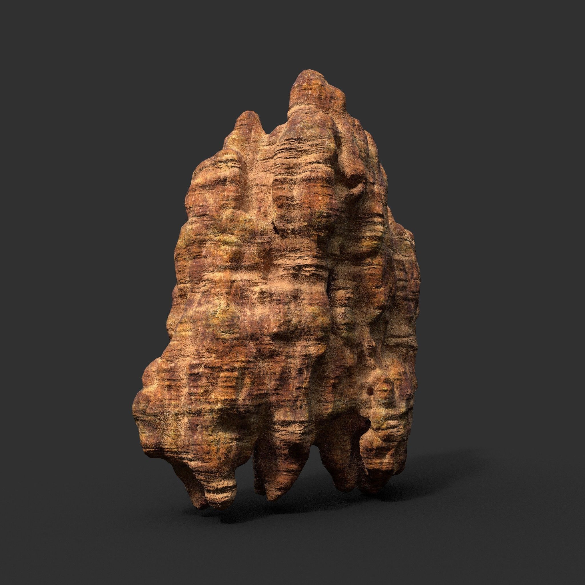 Low poly Mossy Cave Modular Roof Wall Pack Low-poly 3D model_20