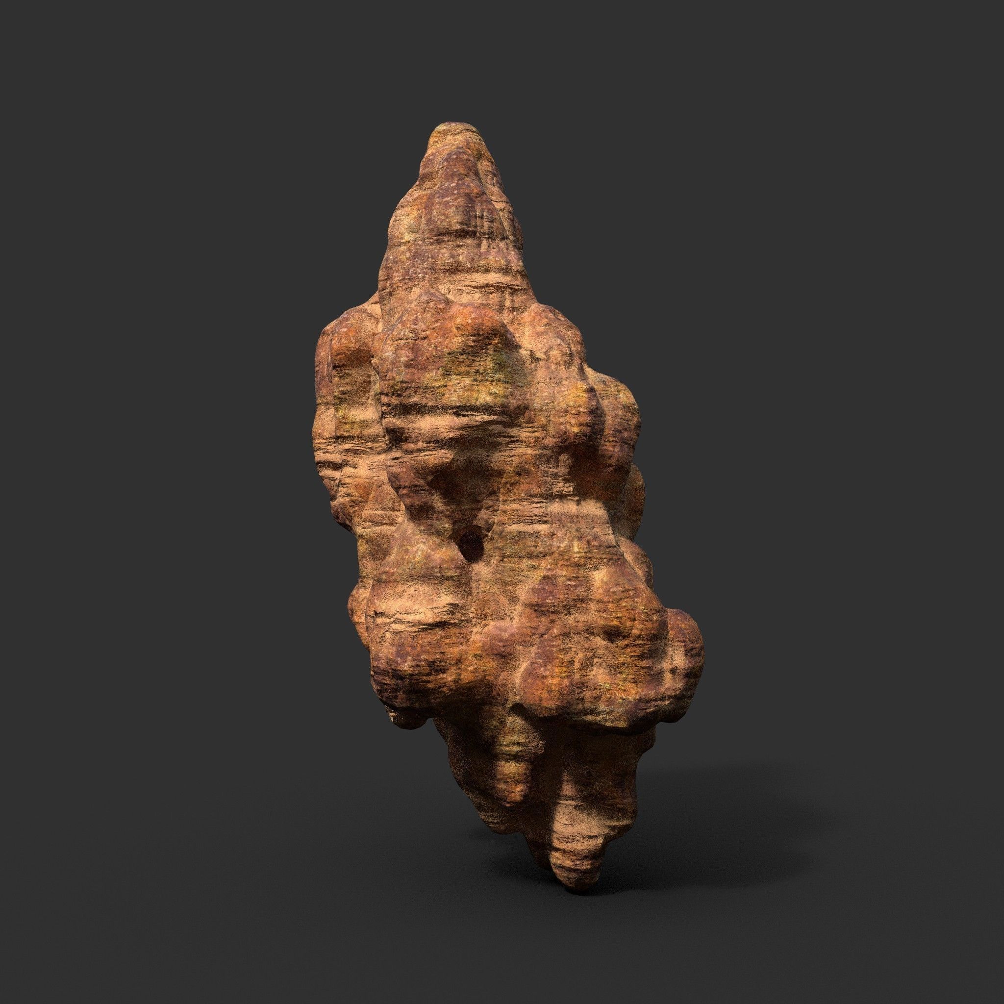 Low poly Mossy Cave Modular Roof Wall Pack Low-poly 3D model_12