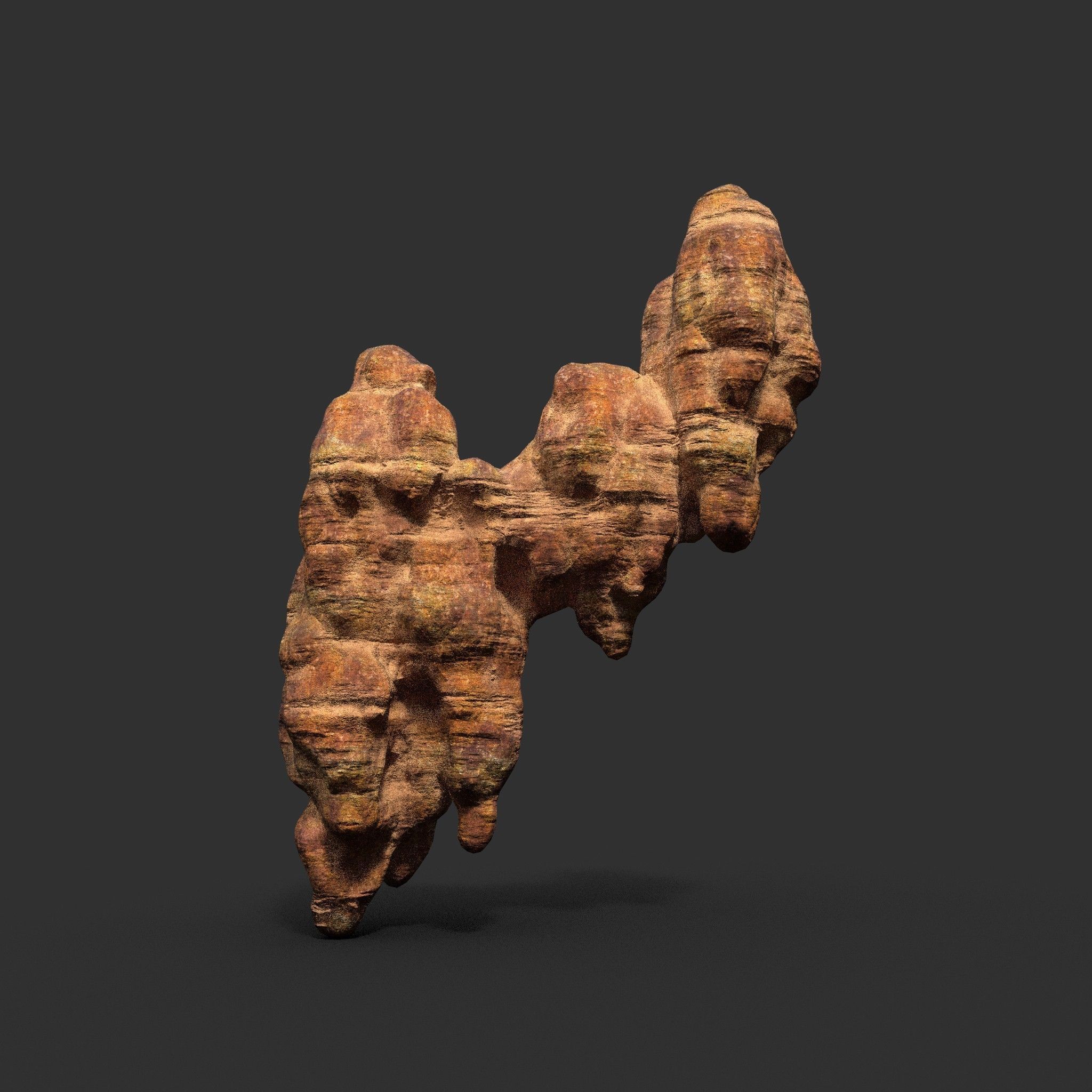 Low poly Mossy Cave Modular Roof Wall Pack Low-poly 3D model_18