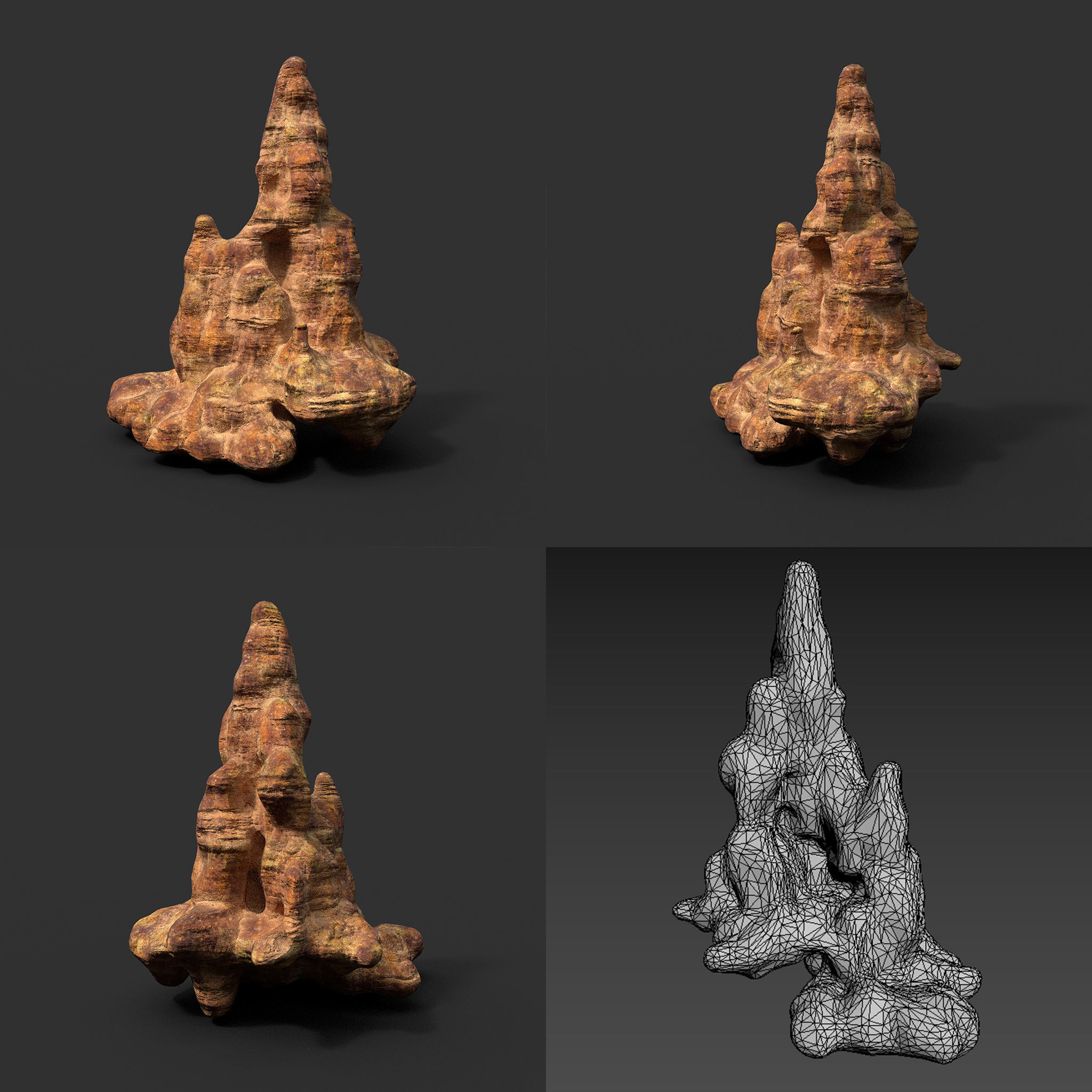 Low poly Mossy Cave Modular Floor Pack Low-poly 3D model_17
