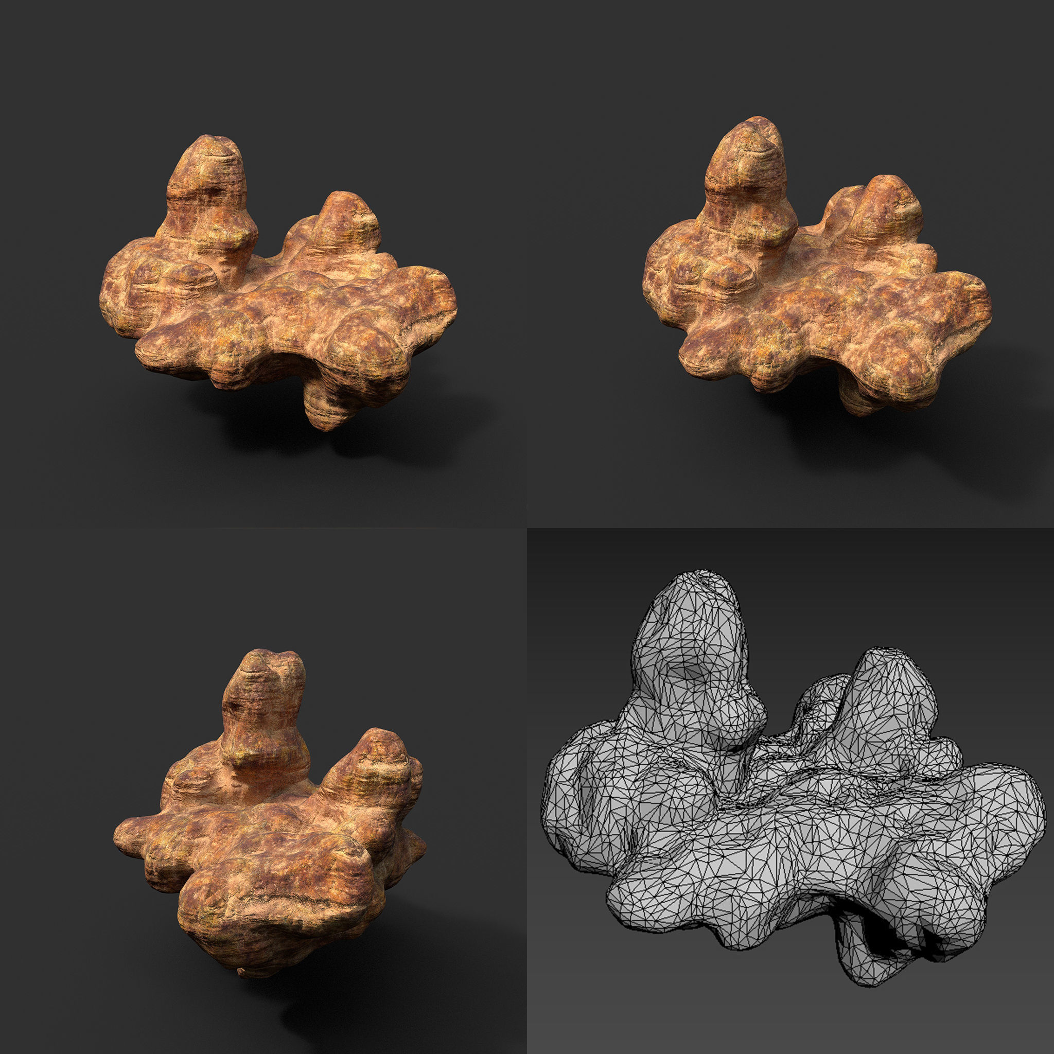 Low poly Mossy Cave Modular Floor Pack Low-poly 3D model_7