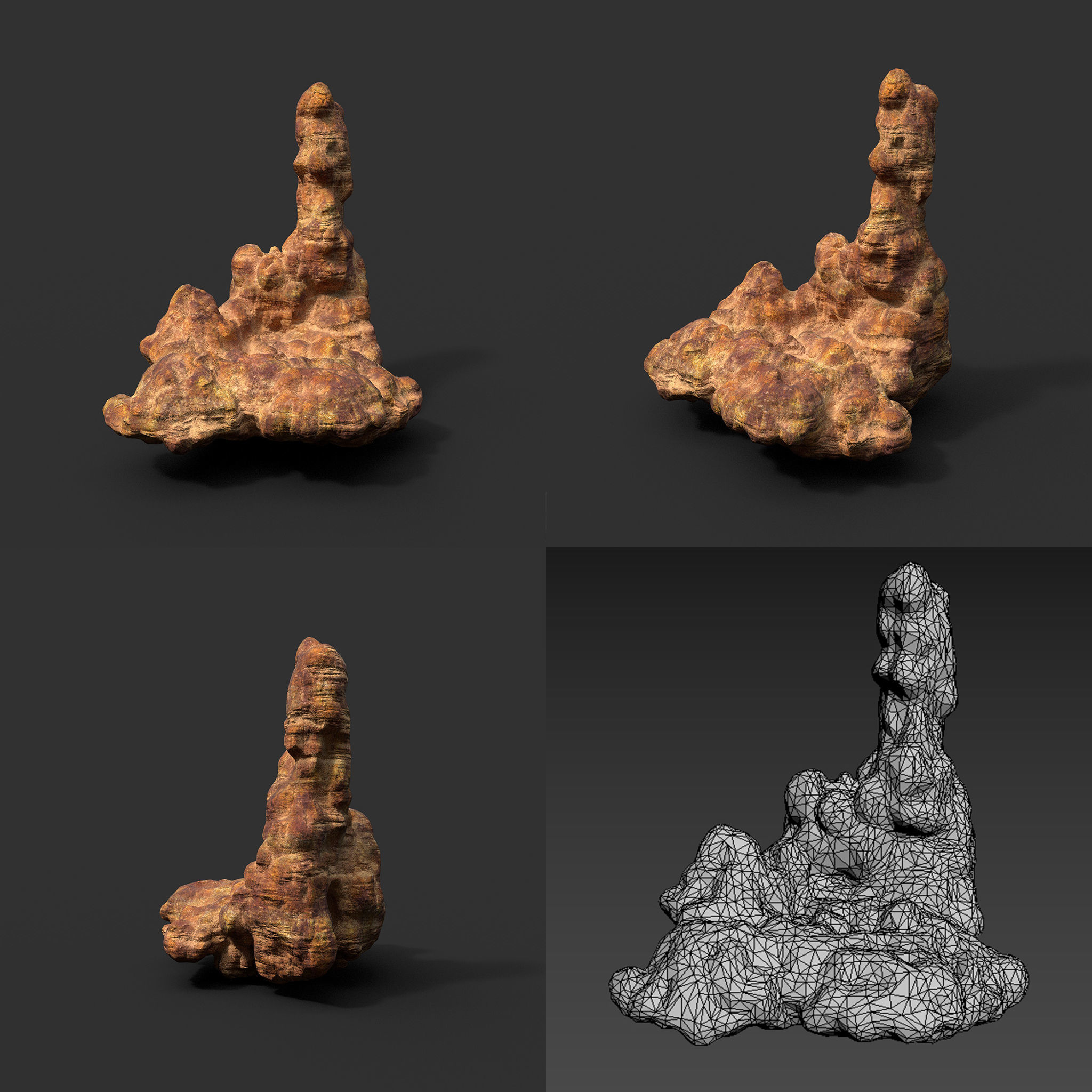 Low poly Mossy Cave Modular Floor Pack Low-poly 3D model_15