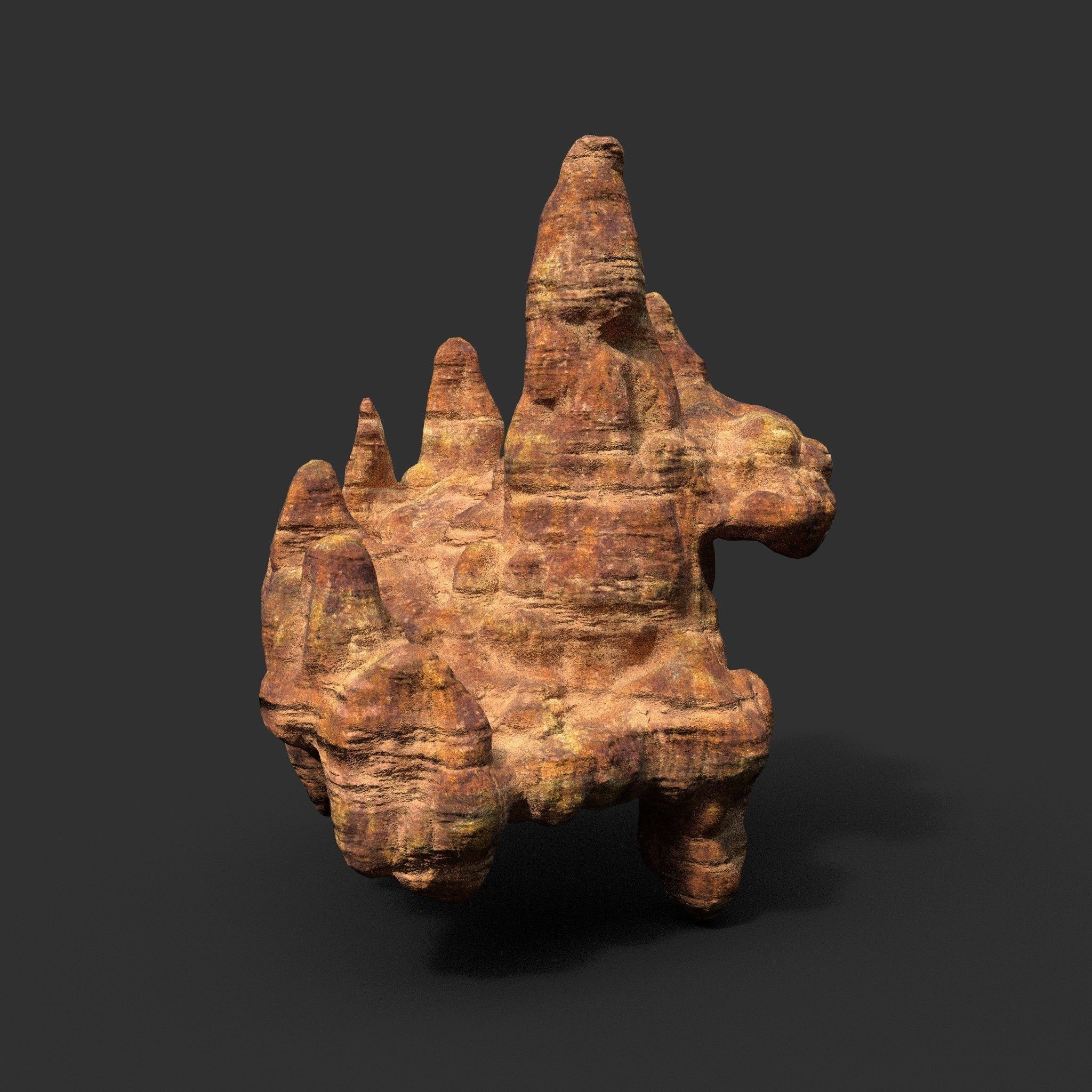 Low poly Mossy Cave Modular Floor Pack Low-poly 3D model_2