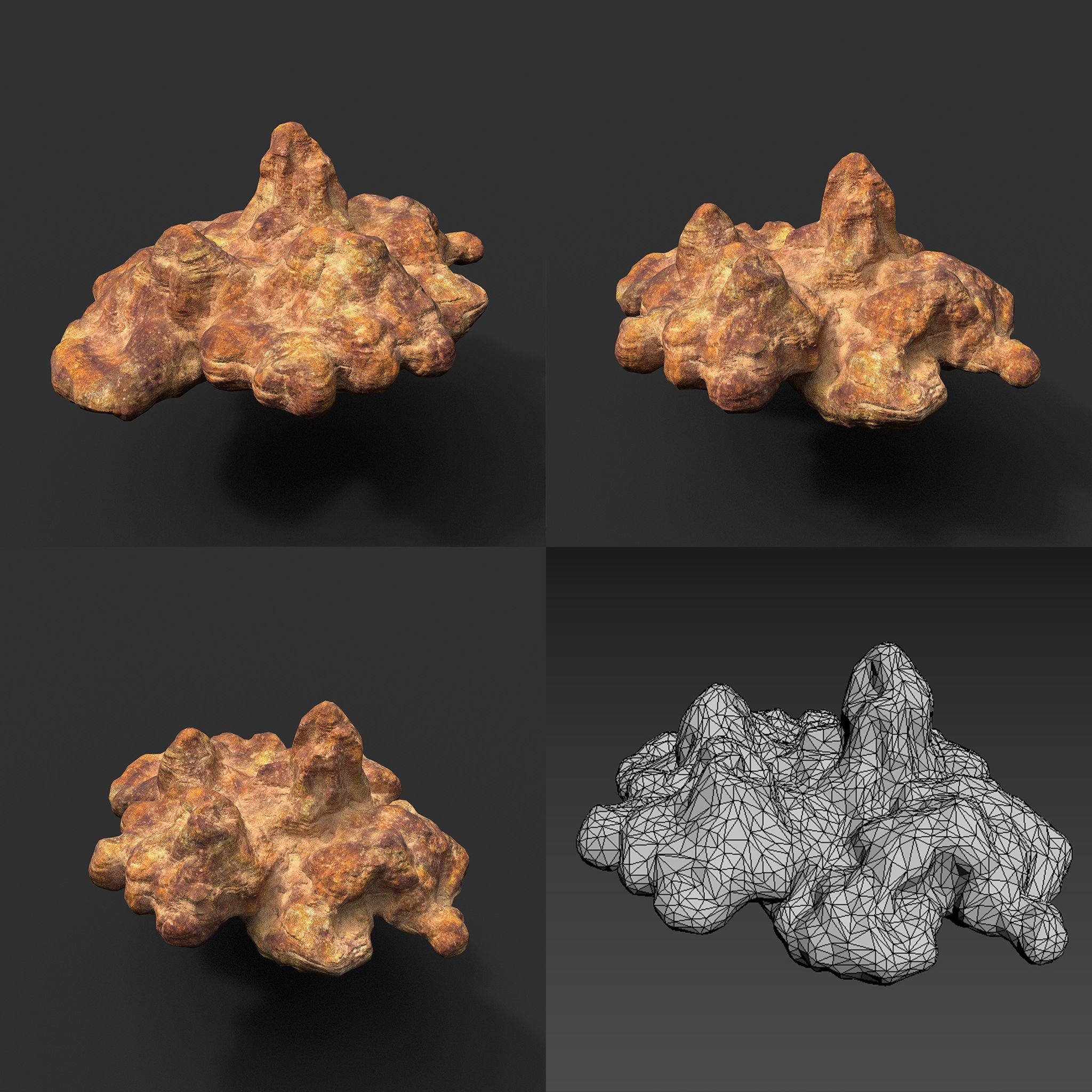 Low poly Mossy Cave Modular Floor Pack Low-poly 3D model_11