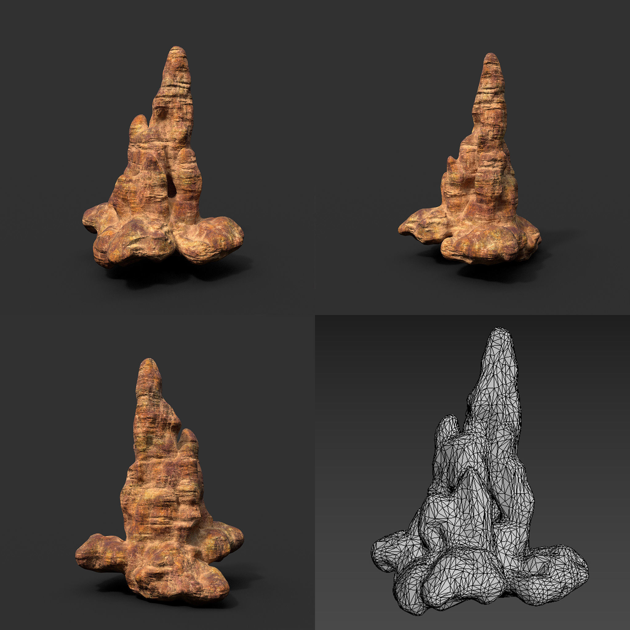 Low poly Mossy Cave Modular Floor Pack Low-poly 3D model_21