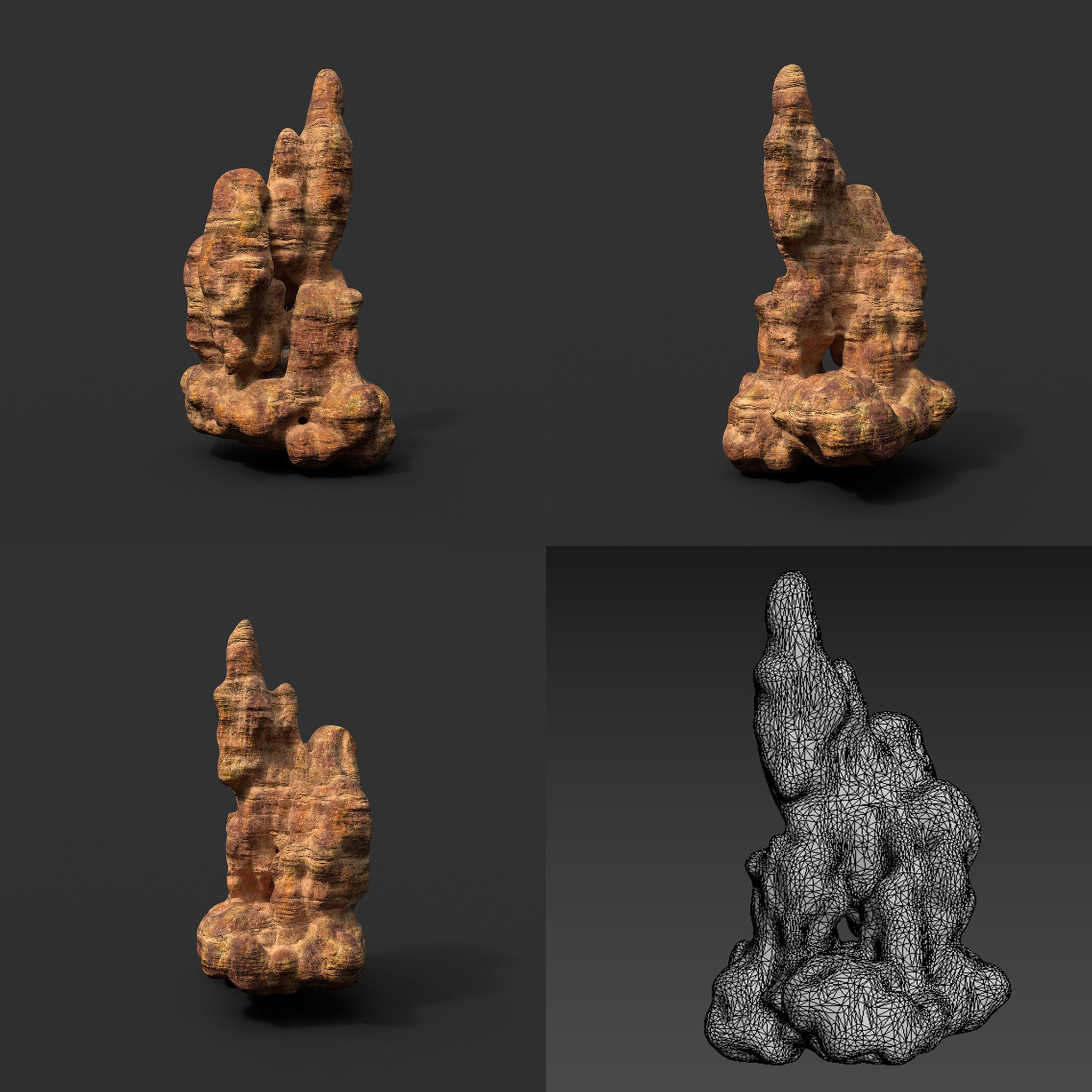 Low poly Mossy Cave Modular Floor Pack Low-poly 3D model_19