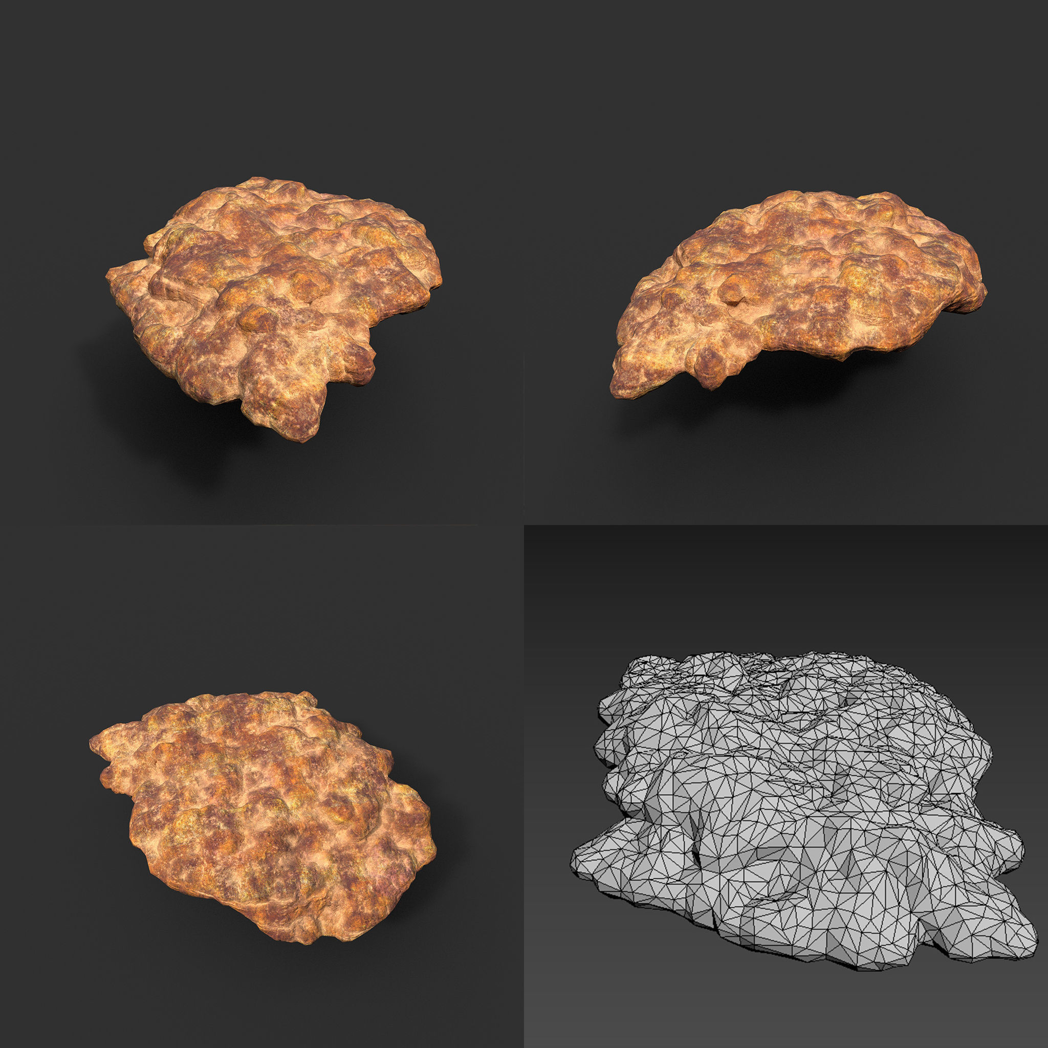 Low poly Mossy Cave Modular Floor Pack Low-poly 3D model_13