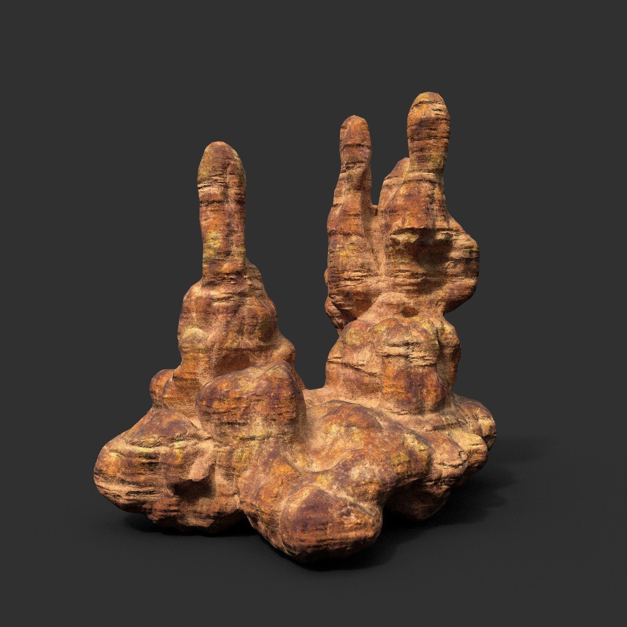 Low poly Mossy Cave Modular Floor Pack Low-poly 3D model_4