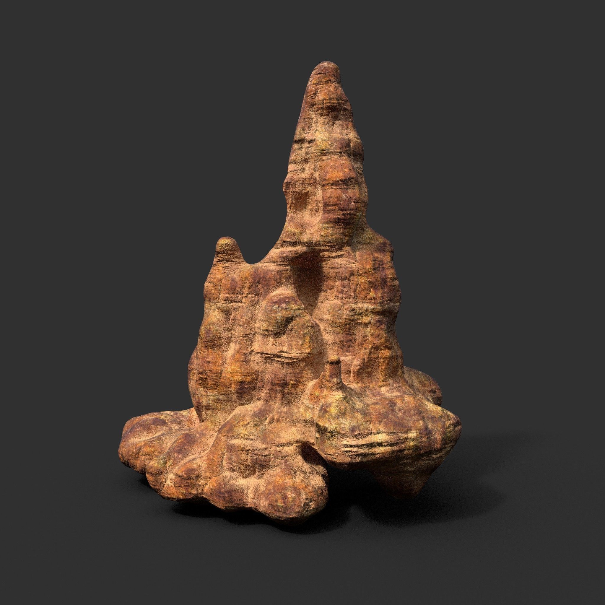 Low poly Mossy Cave Modular Floor Pack Low-poly 3D model_16