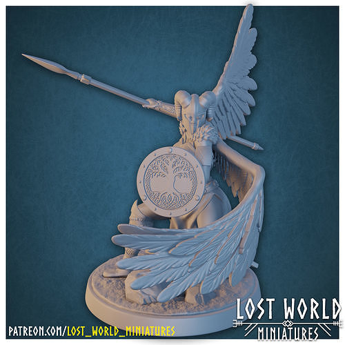Valkyrie Miniature Supported- Pose E - 3D Printable 3D print model