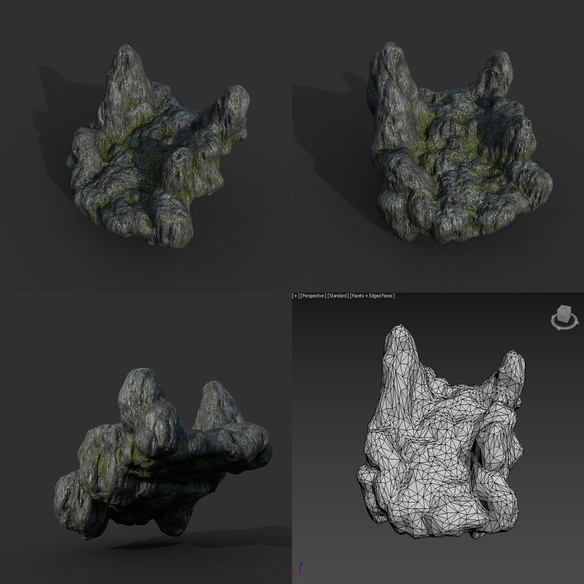 Low poly Mossy Cave Modular Column Pack 200802 Low-poly 3D model_51