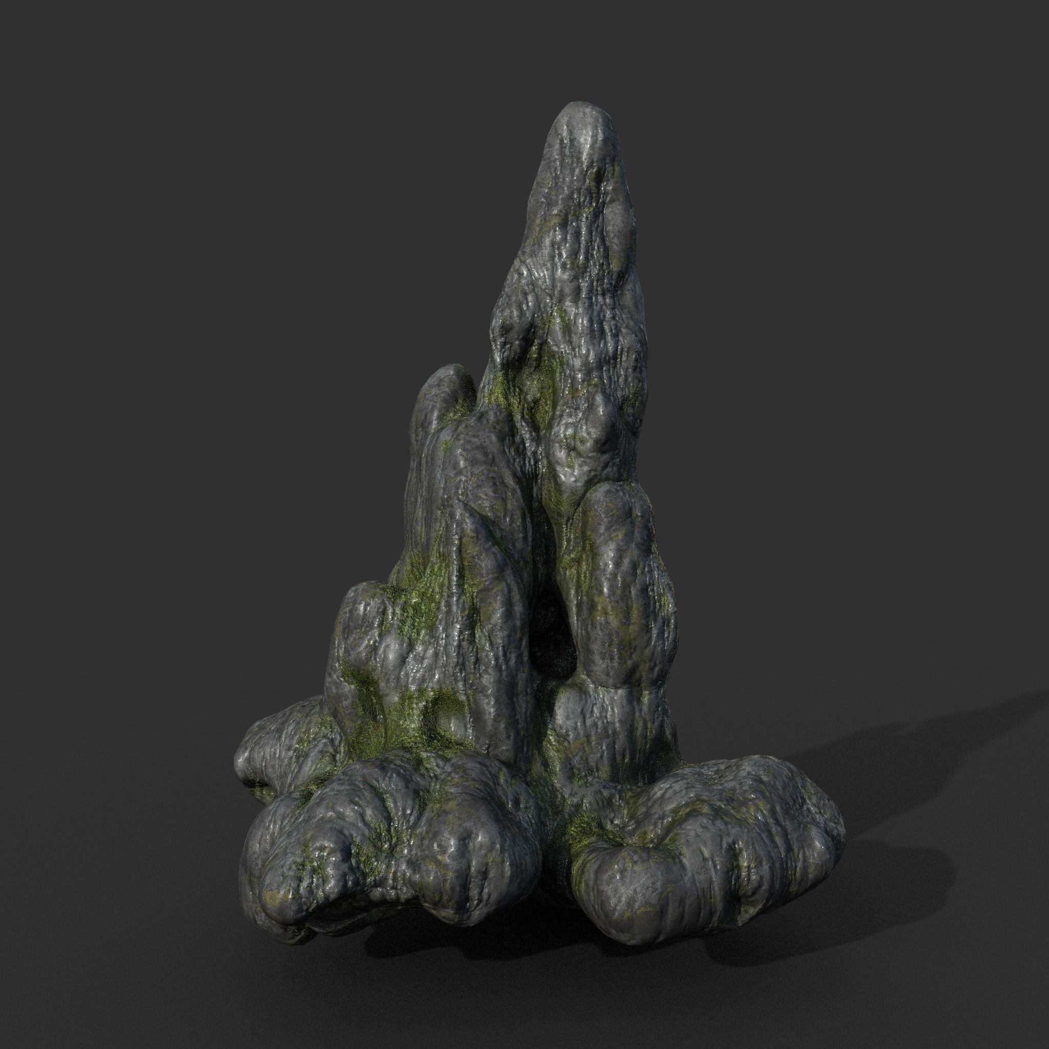 Low poly Mossy Cave Modular Column Pack 200802 Low-poly 3D model_62