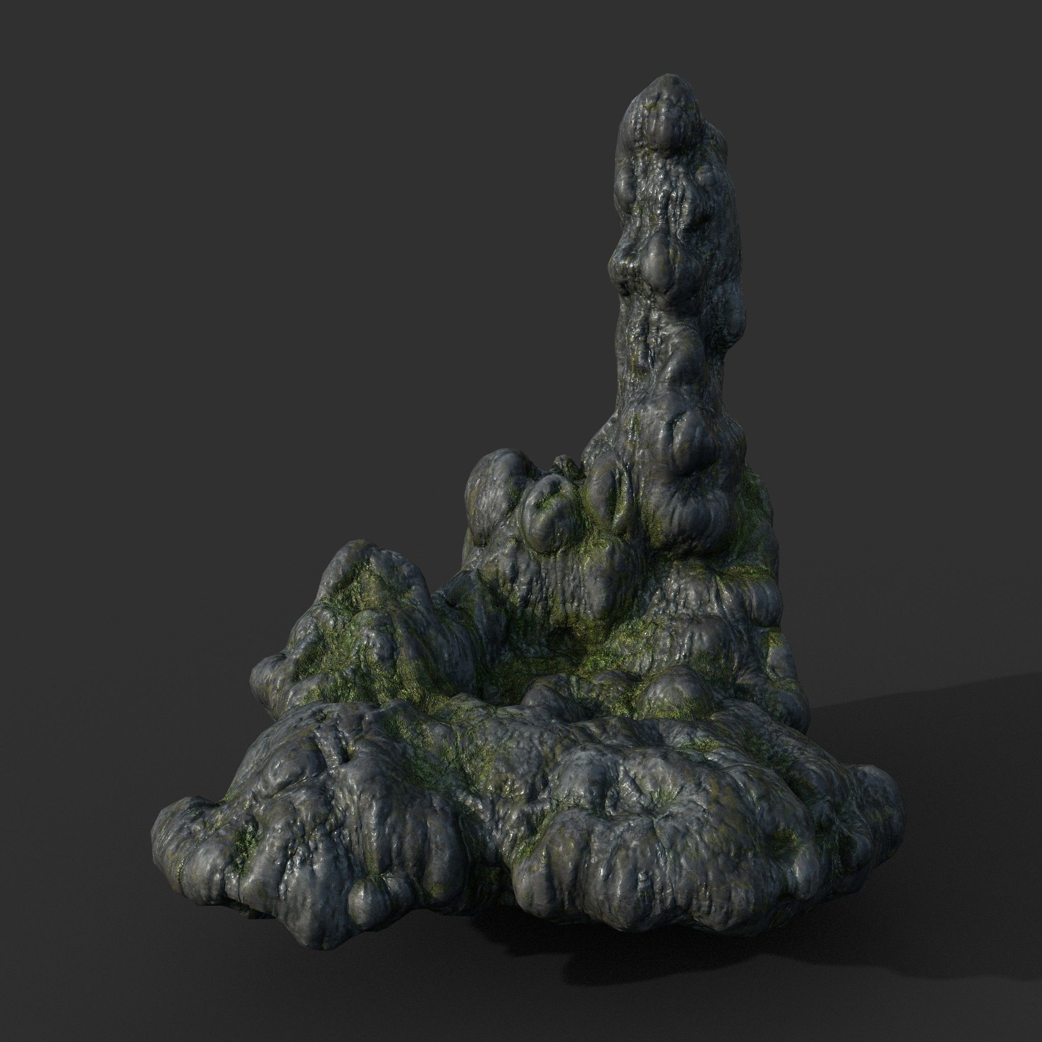 Low poly Mossy Cave Modular Column Pack 200802 Low-poly 3D model_56