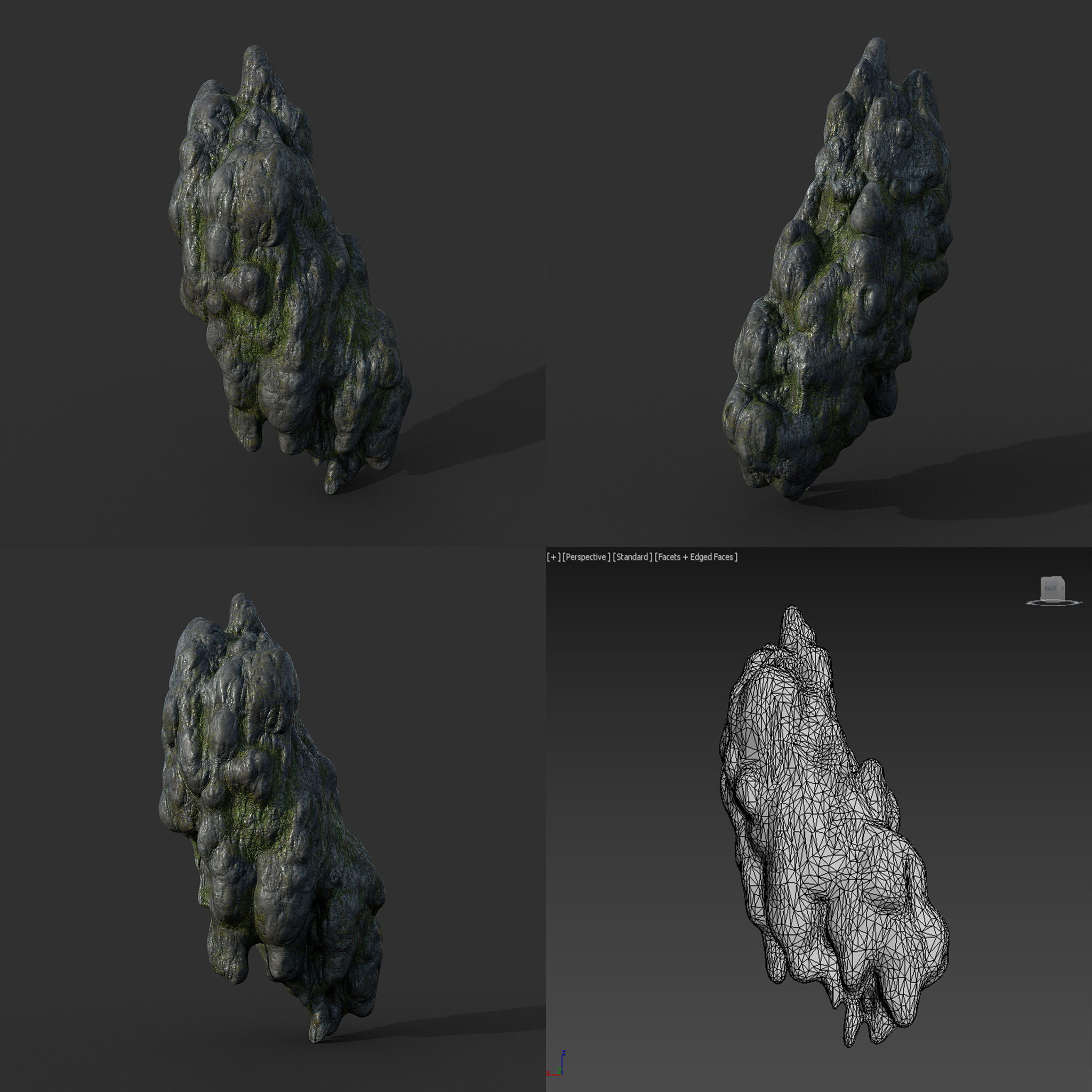 Low poly Mossy Cave Modular Column Pack 200802 Low-poly 3D model_71