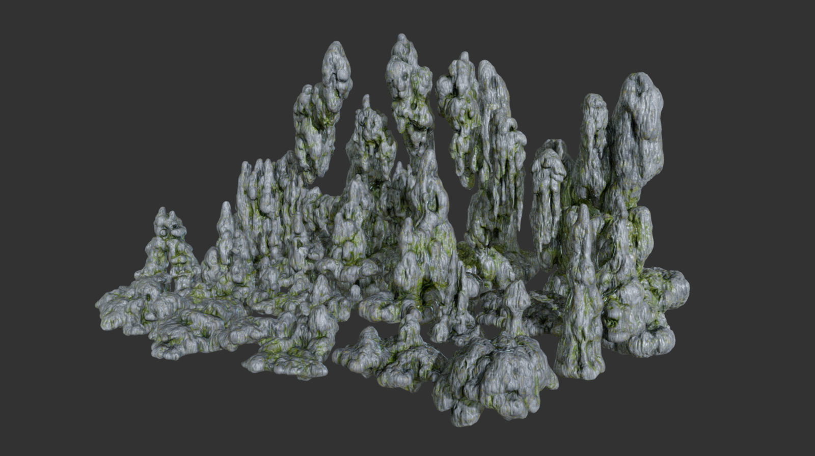 Low poly Mossy Cave Modular Column Pack 200802 Low-poly 3D model_3