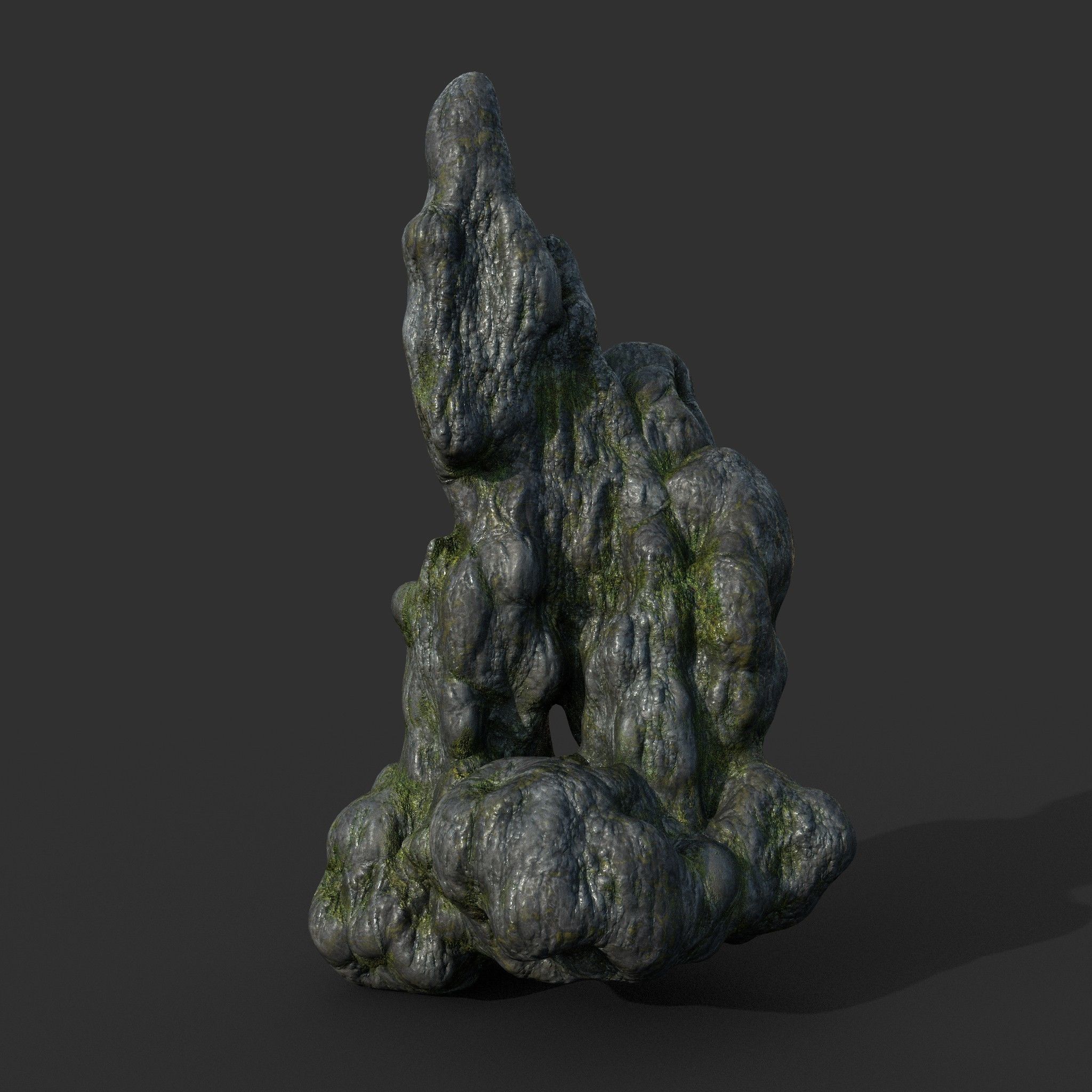 Low poly Mossy Cave Modular Column Pack 200802 Low-poly 3D model_60