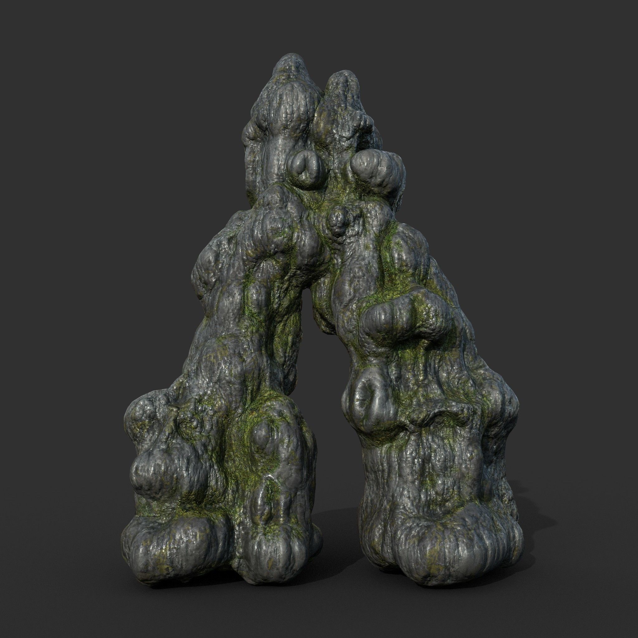 Low poly Mossy Cave Modular Column Pack 200802 Low-poly 3D model_20