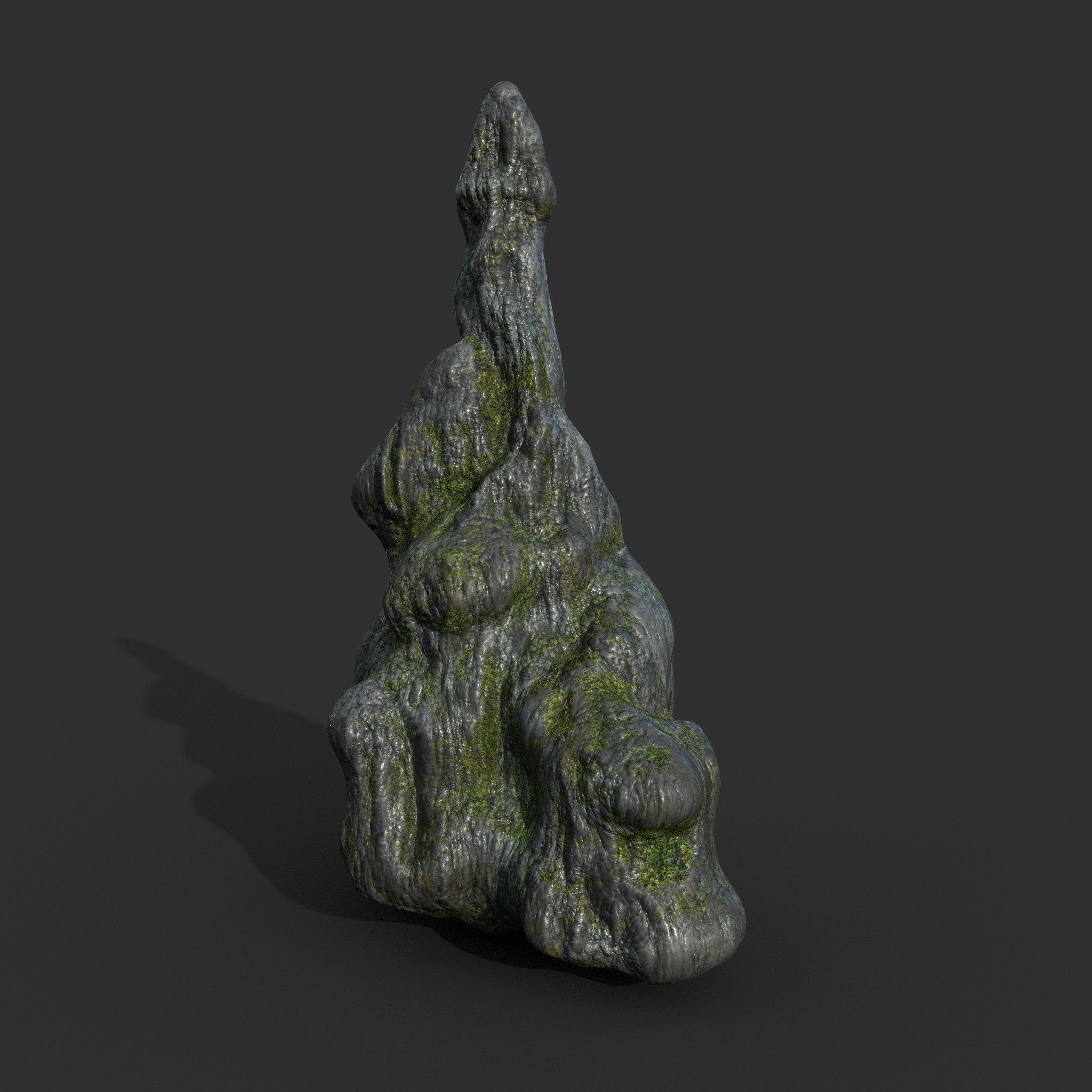 Low poly Mossy Cave Modular Column Pack 200802 Low-poly 3D model_18