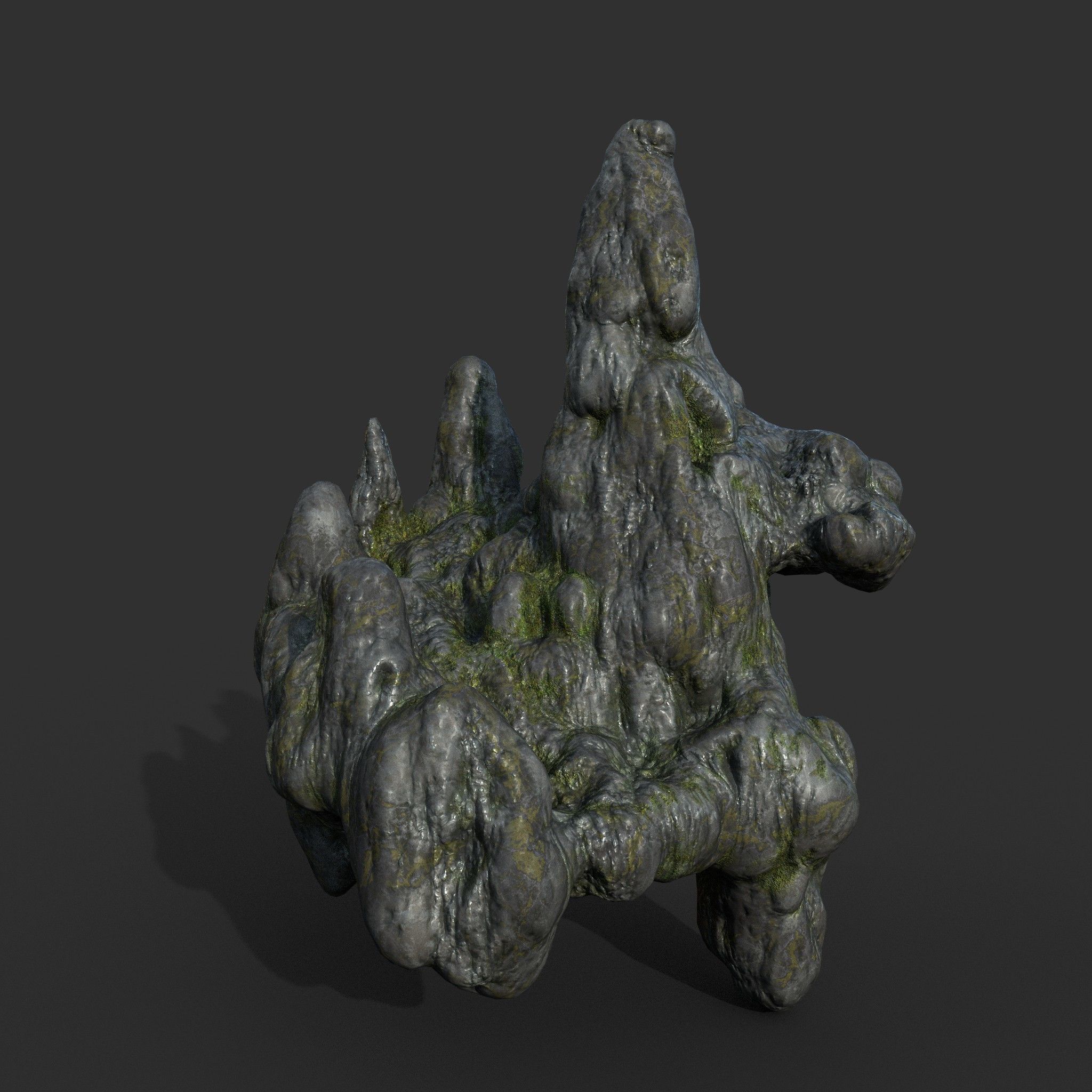 Low poly Mossy Cave Modular Column Pack 200802 Low-poly 3D model_44