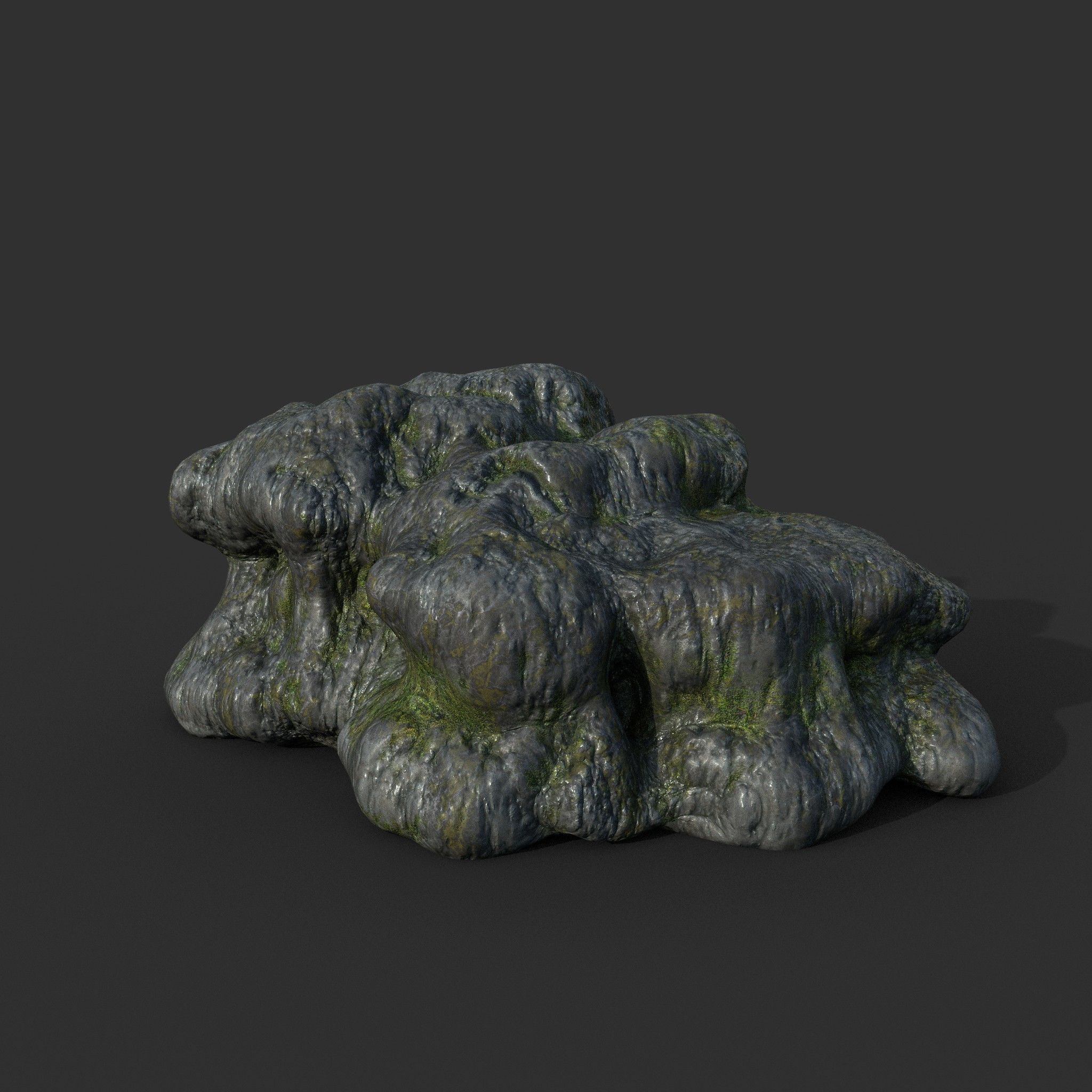 Low poly Mossy Cave Modular Column Pack 200802 Low-poly 3D model_22