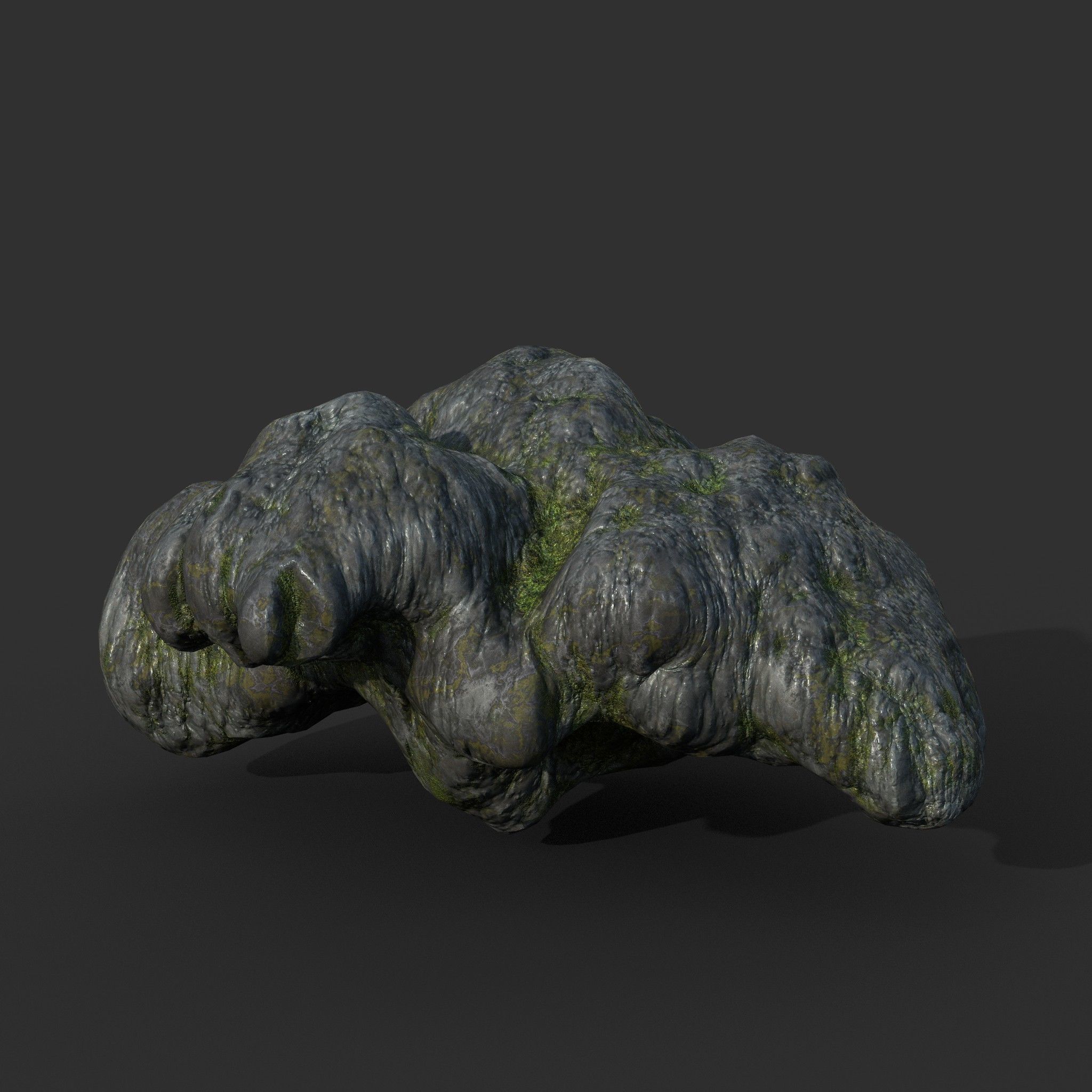 Low poly Mossy Cave Modular Column Pack 200802 Low-poly 3D model_26