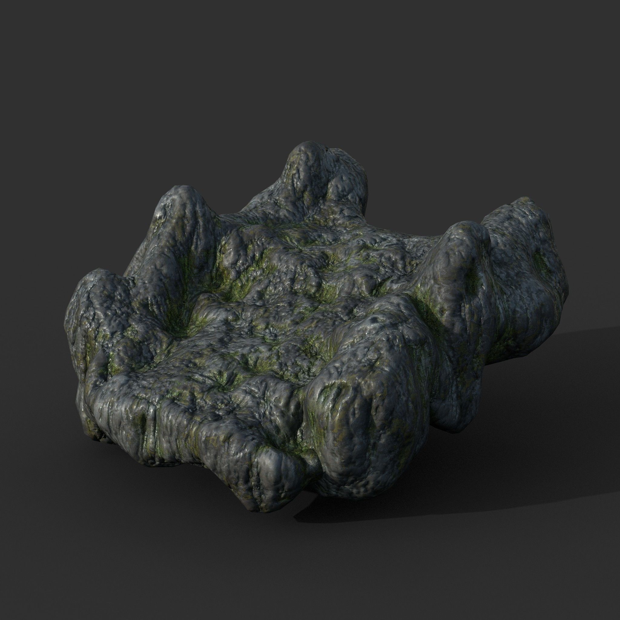 Low poly Mossy Cave Modular Column Pack 200802 Low-poly 3D model_30