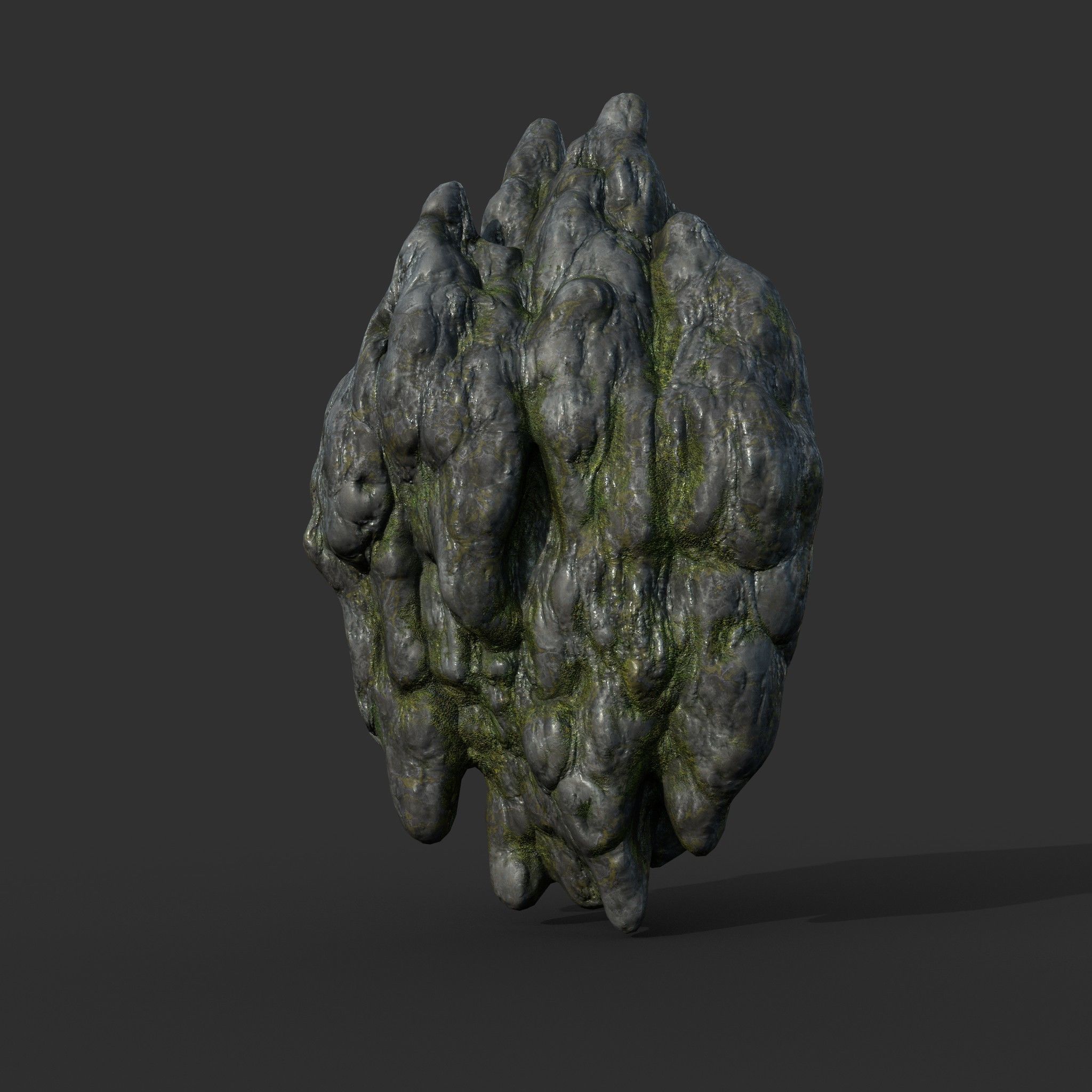 Low poly Mossy Cave Modular Column Pack 200802 Low-poly 3D model_64