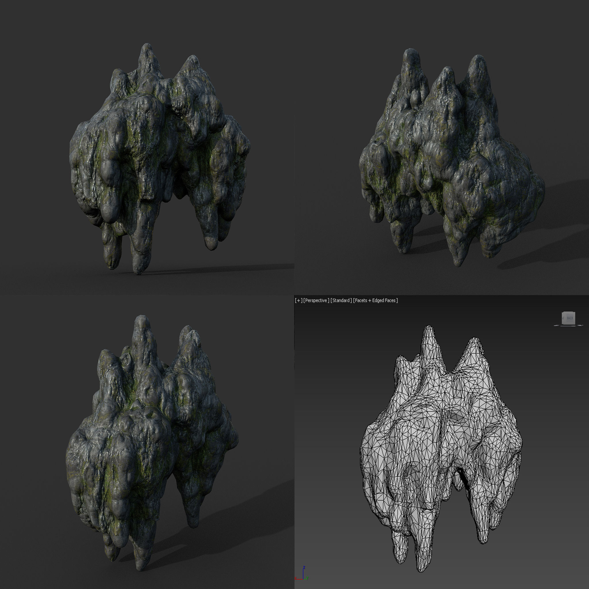 Low poly Mossy Cave Modular Column Pack 200802 Low-poly 3D model_67