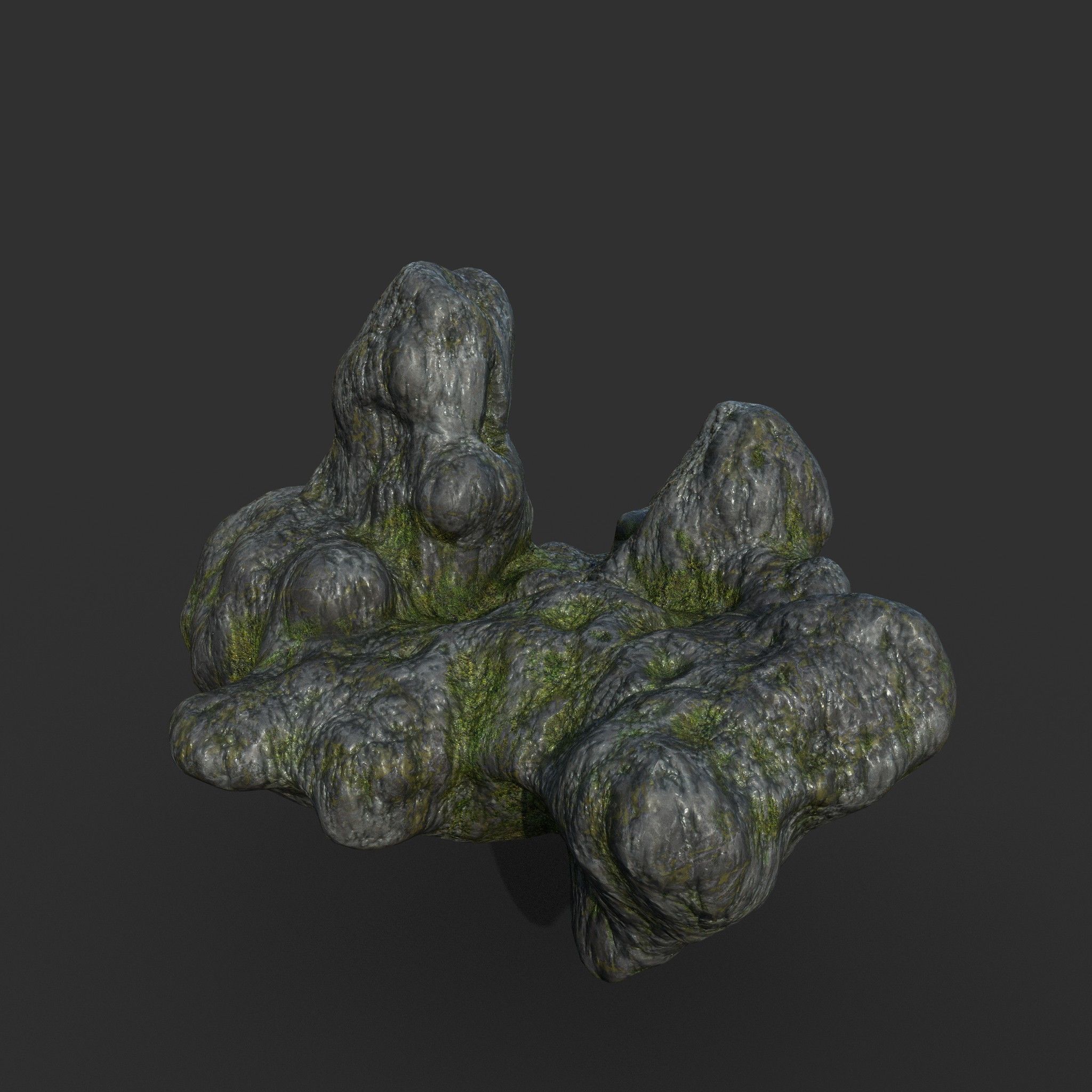 Low poly Mossy Cave Modular Column Pack 200802 Low-poly 3D model_48