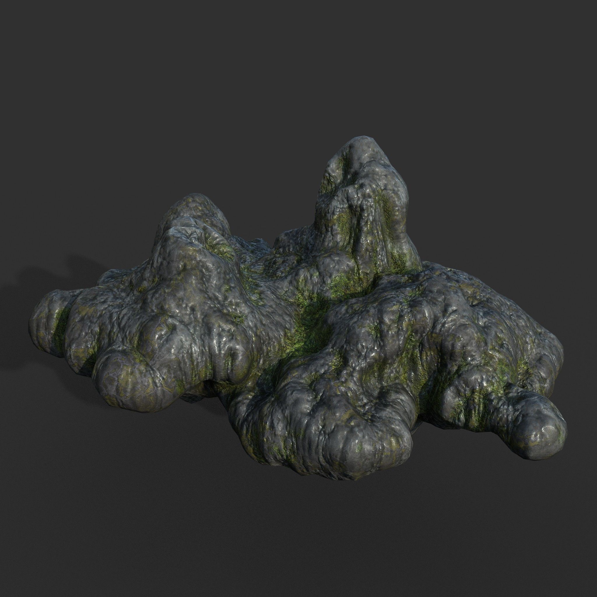 Low poly Mossy Cave Modular Column Pack 200802 Low-poly 3D model_52