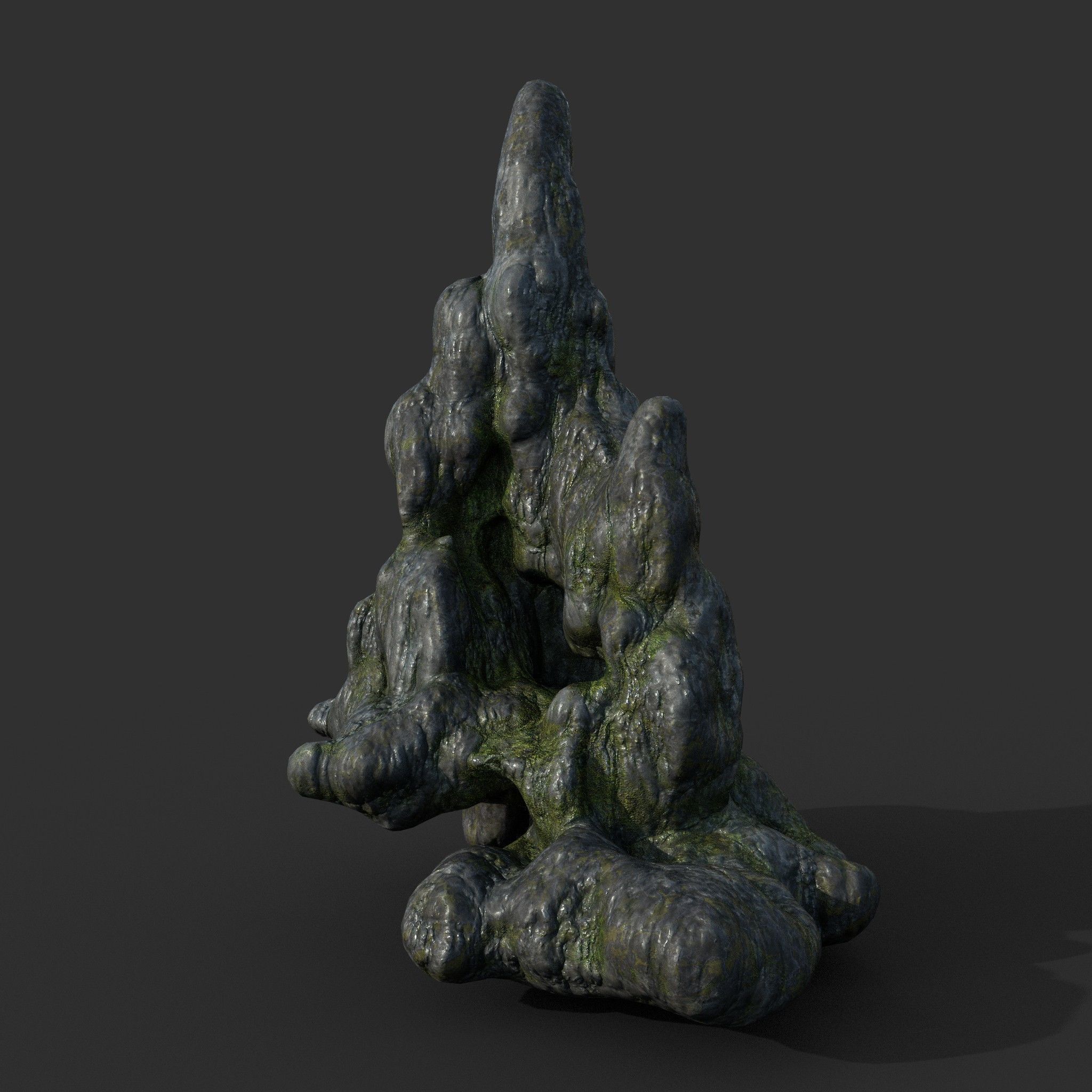 Low poly Mossy Cave Modular Column Pack 200802 Low-poly 3D model_58