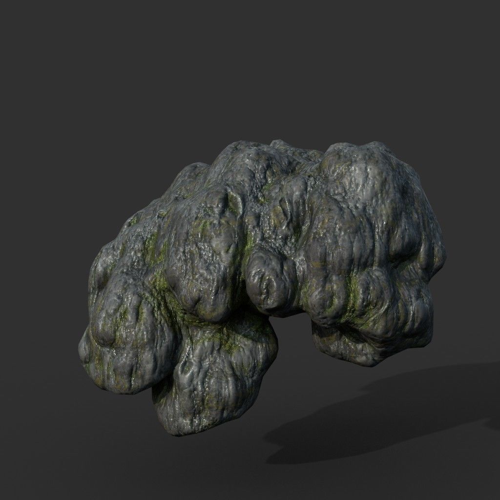 Low poly Mossy Cave Modular Column Pack 200802 Low-poly 3D model_24