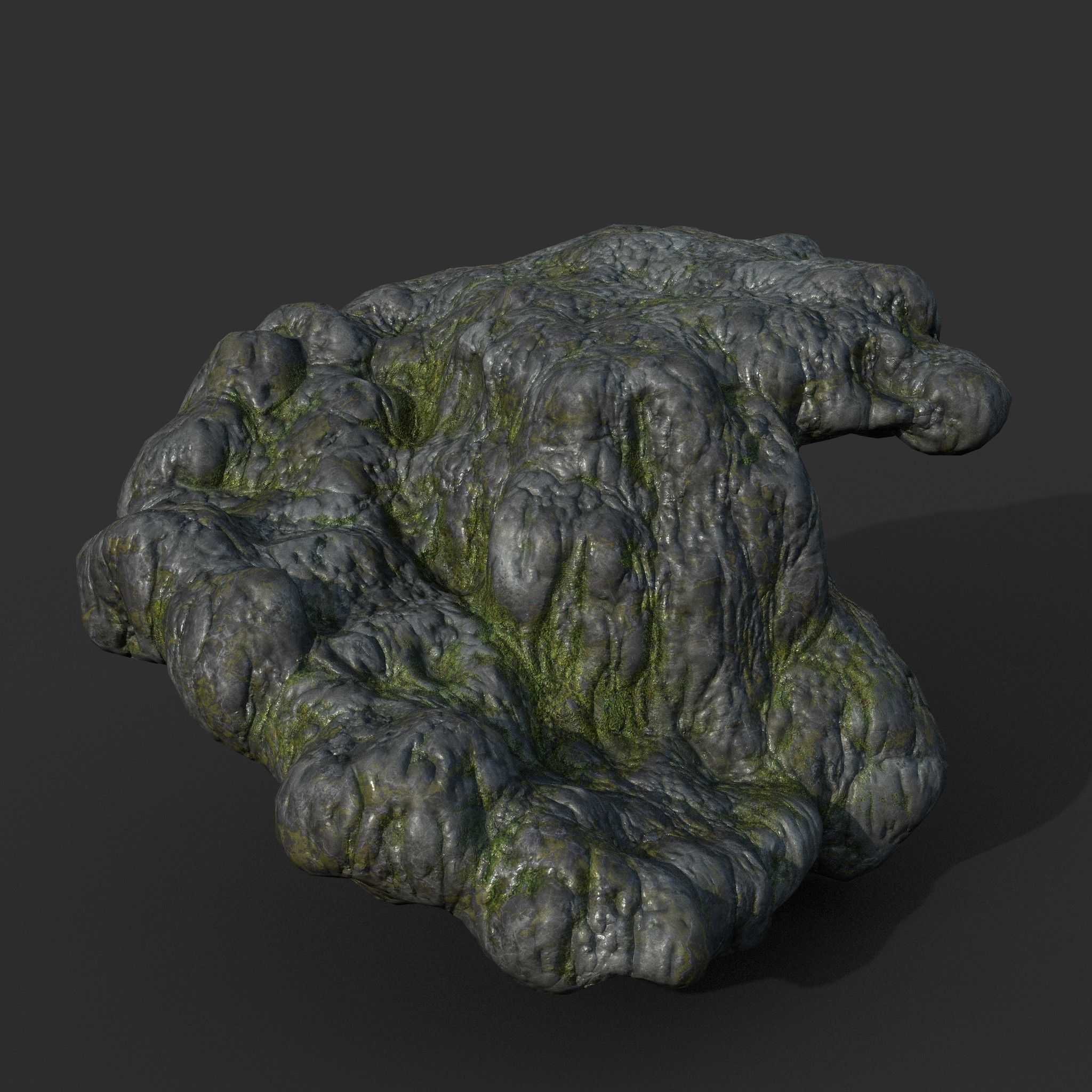 Low poly Mossy Cave Modular Column Pack 200802 Low-poly 3D model_28