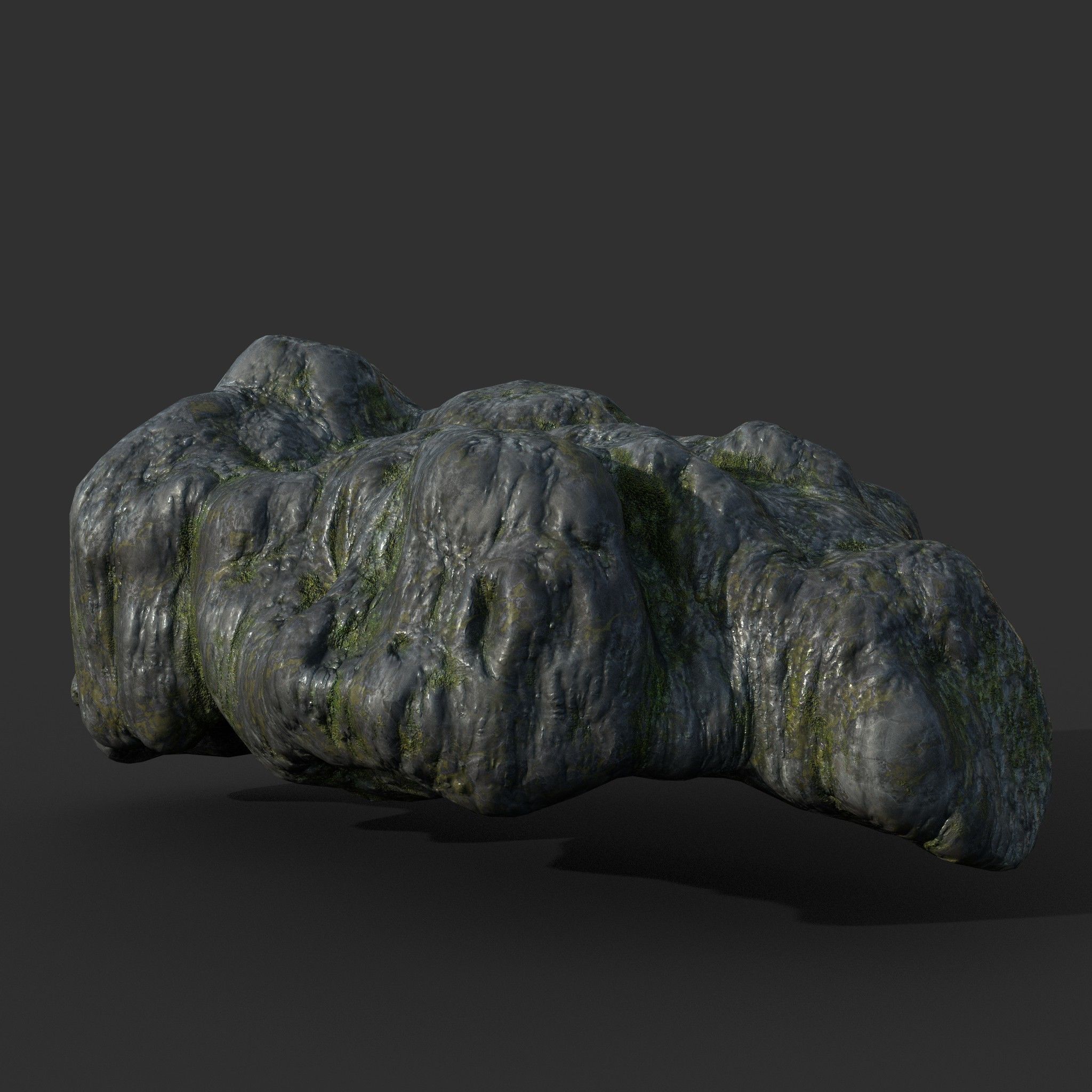 Low poly Mossy Cave Modular Column Pack 200802 Low-poly 3D model_36
