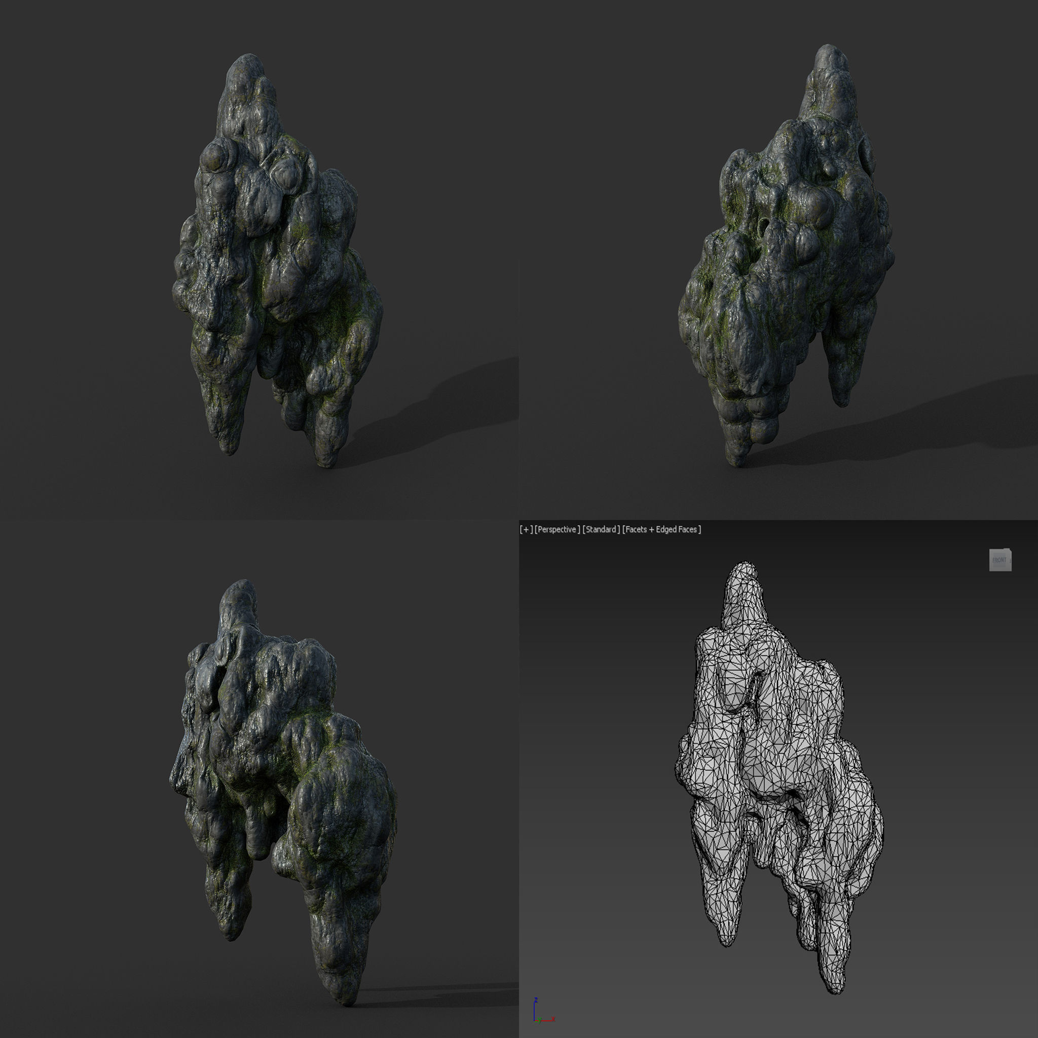 Low poly Mossy Cave Modular Column Pack 200802 Low-poly 3D model_79