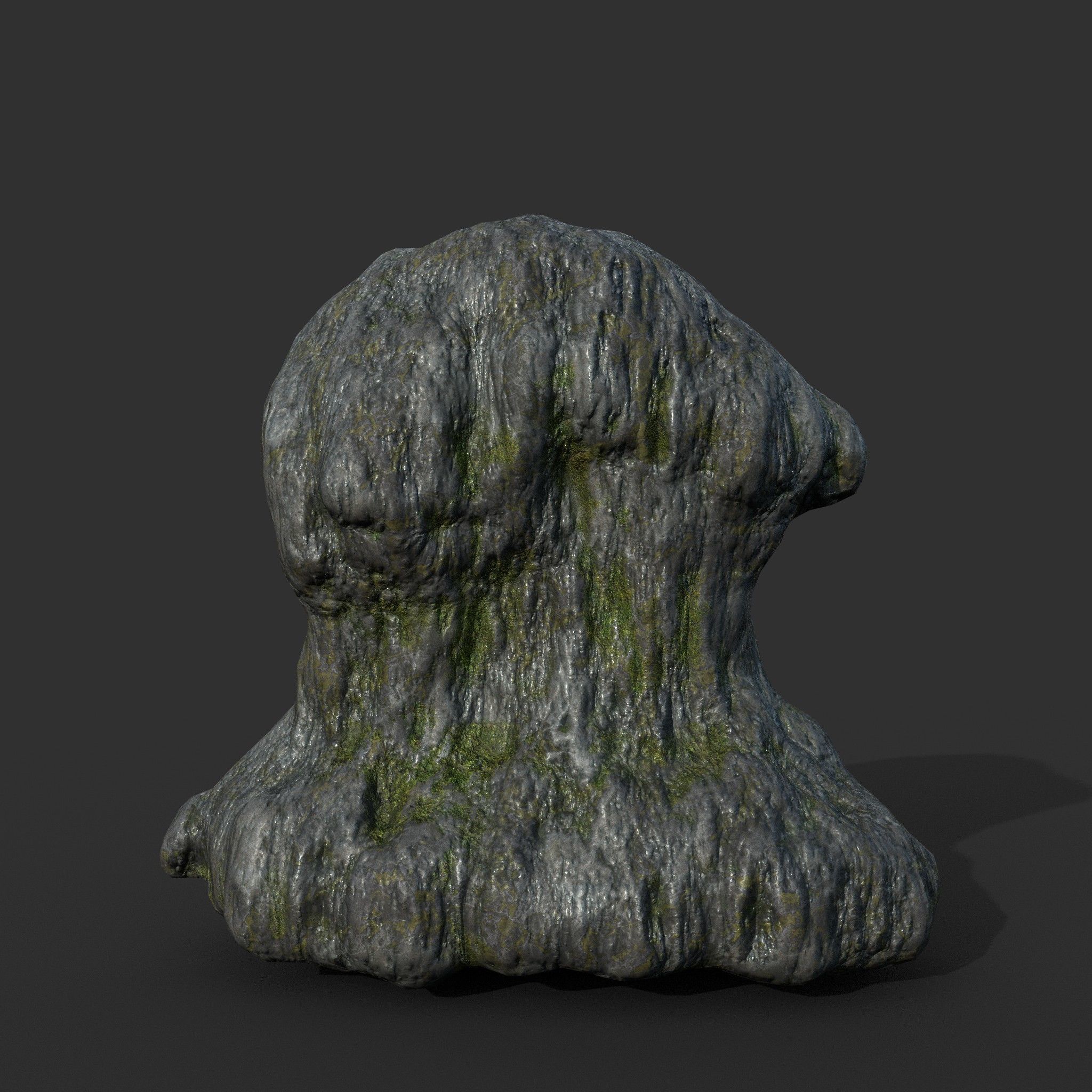 Low poly Mossy Cave Modular Column Pack 200802 Low-poly 3D model_4