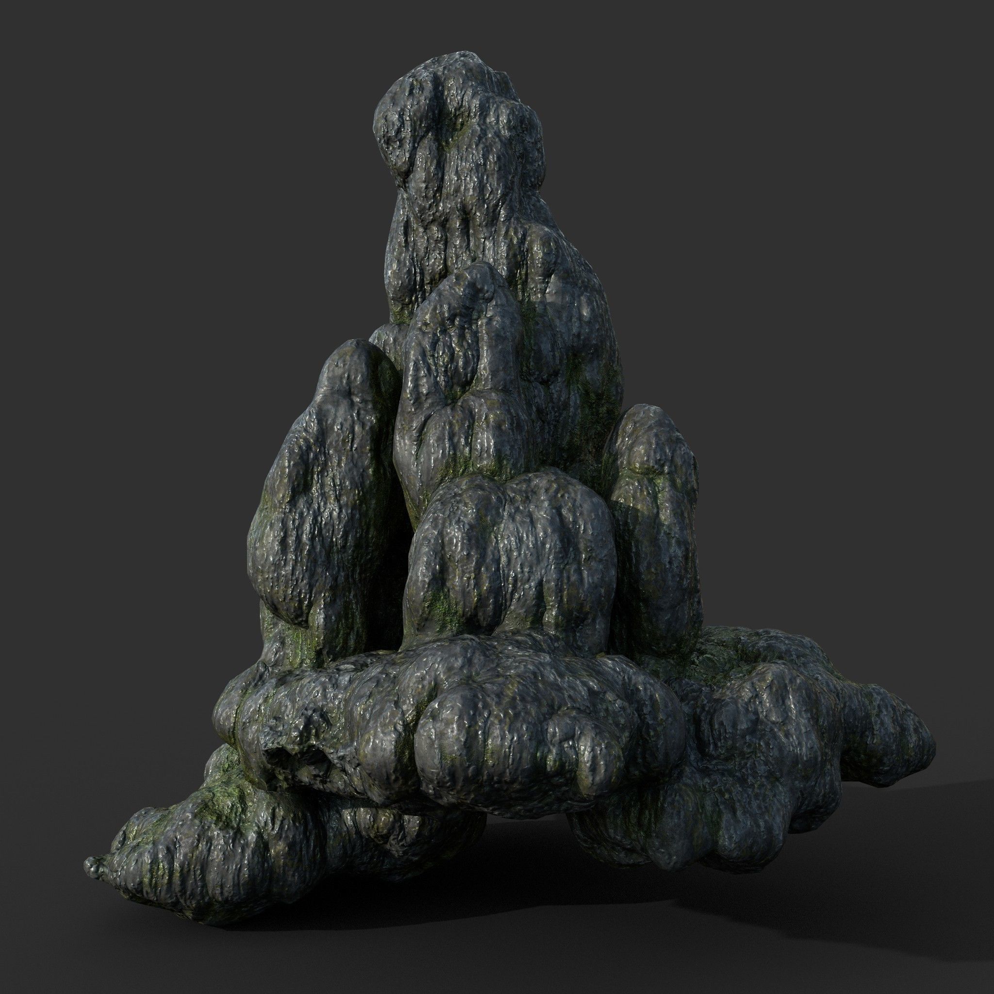 Low poly Mossy Cave Modular Column Pack 200802 Low-poly 3D model_40