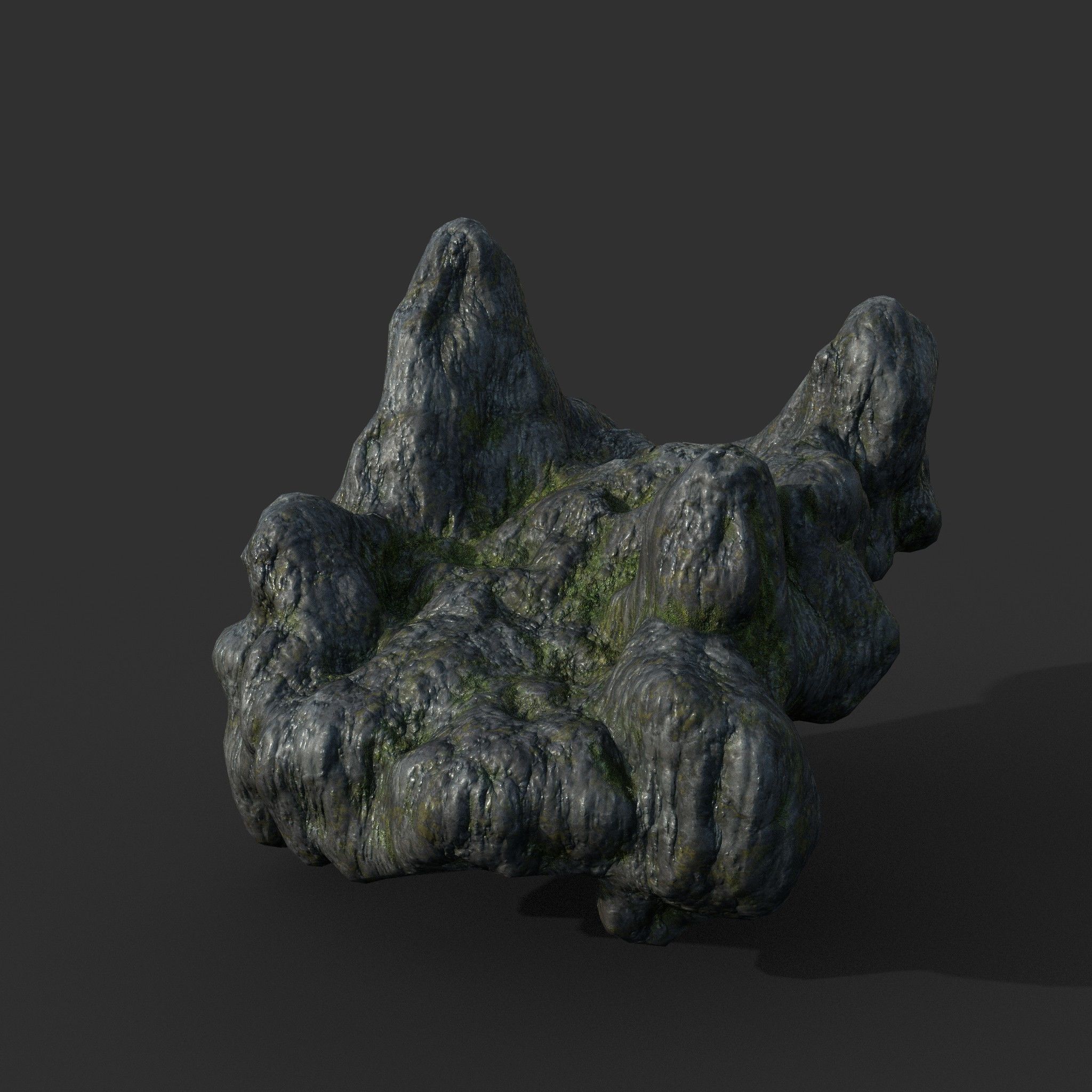Low poly Mossy Cave Modular Column Pack 200802 Low-poly 3D model_50