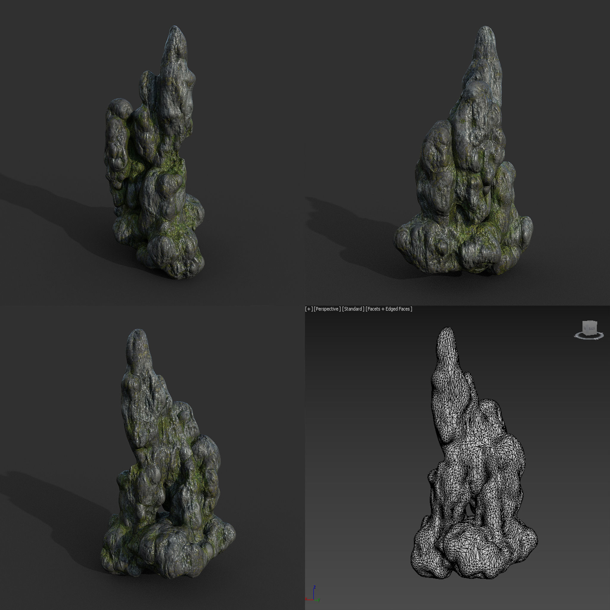 Low poly Mossy Cave Modular Column Pack 200802 Low-poly 3D model_61