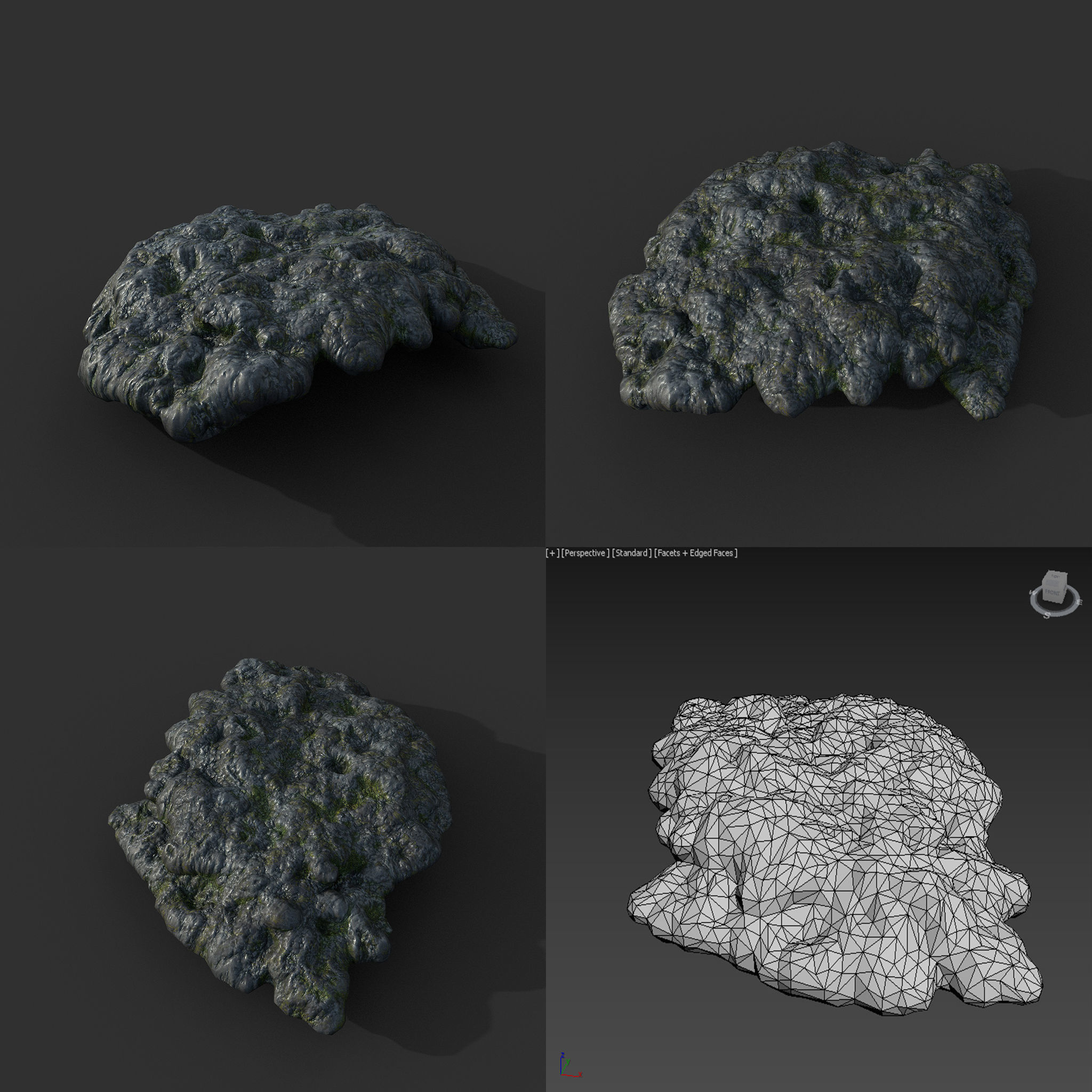 Low poly Mossy Cave Modular Column Pack 200802 Low-poly 3D model_54