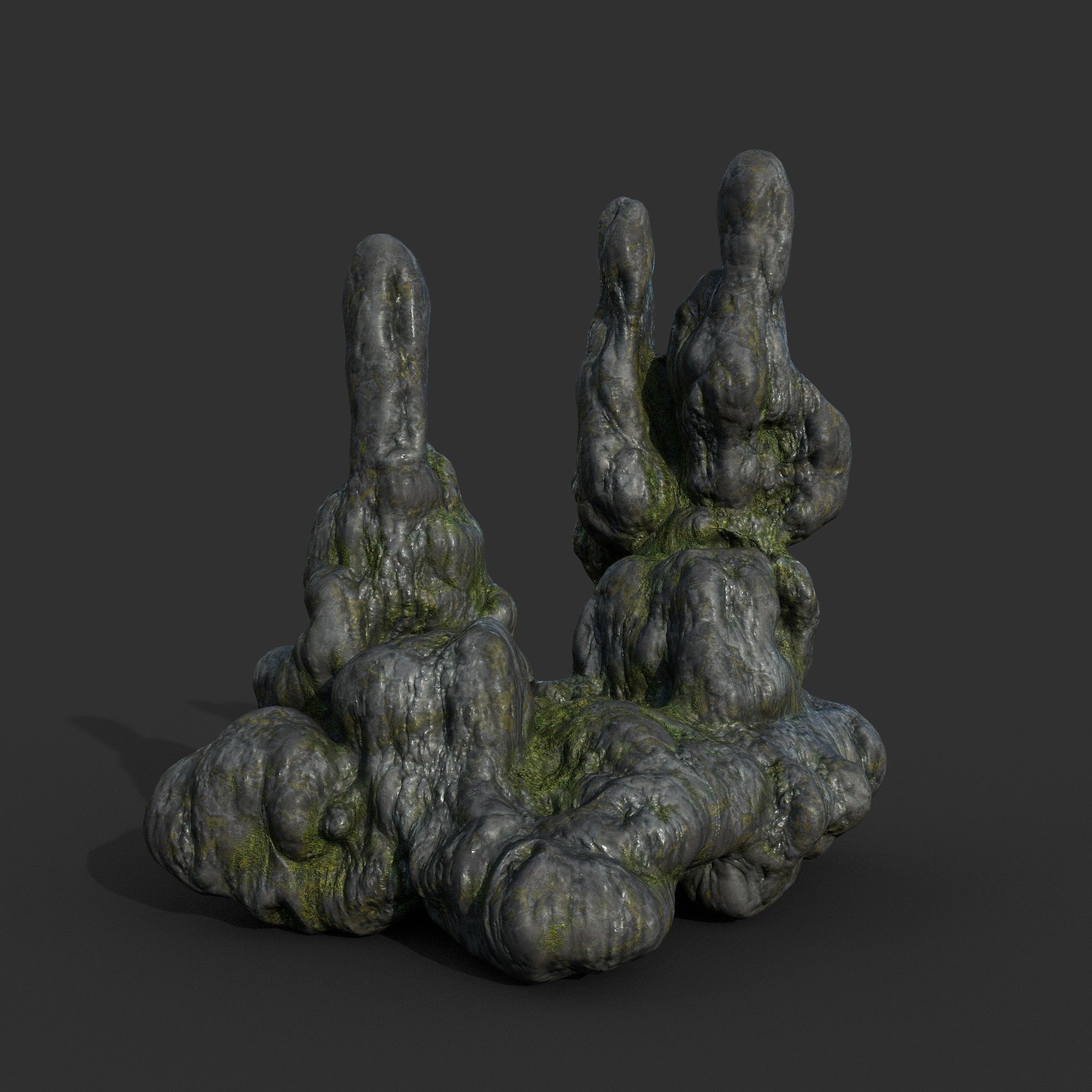 Low poly Mossy Cave Modular Column Pack 200802 Low-poly 3D model_46