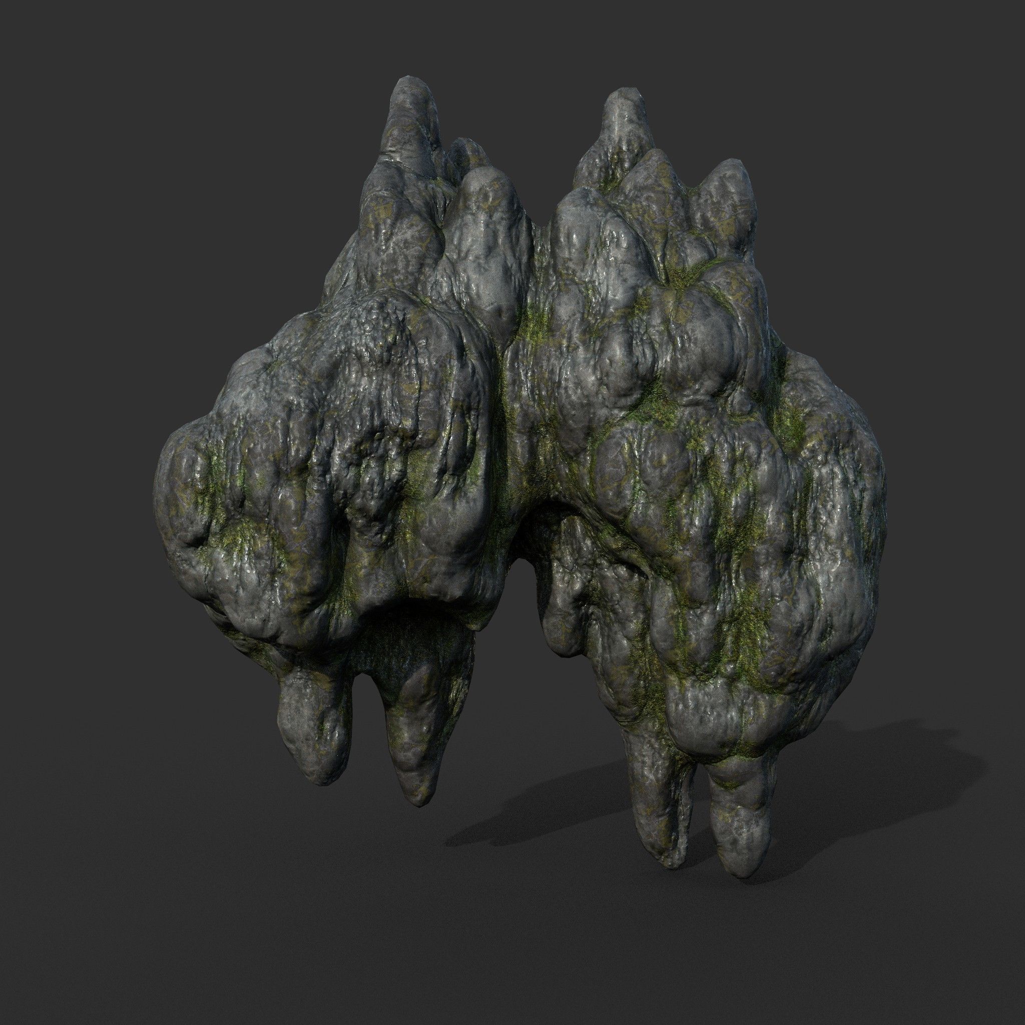 Low poly Mossy Cave Modular Column Pack 200802 Low-poly 3D model_66