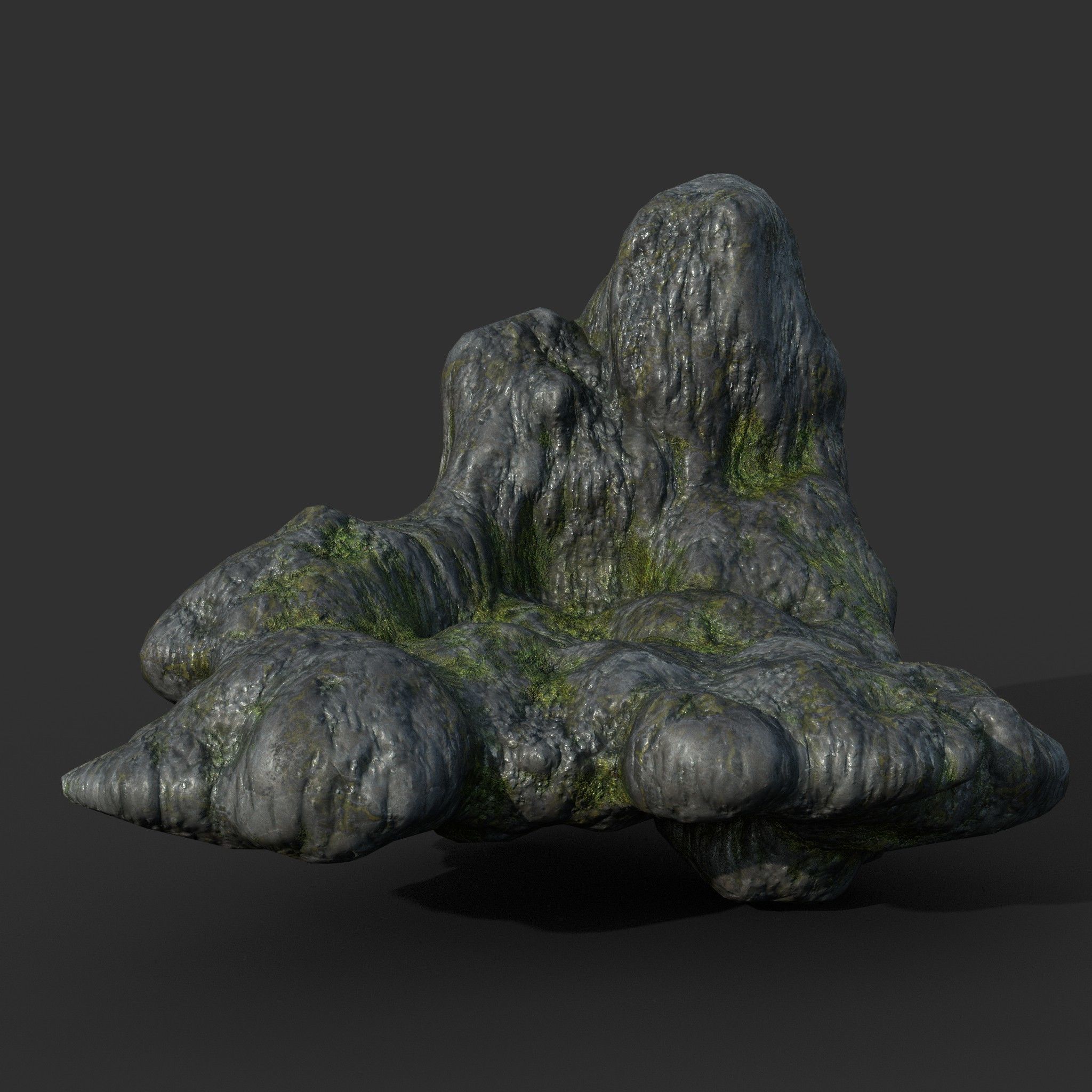 Low poly Mossy Cave Modular Column Pack 200802 Low-poly 3D model_32