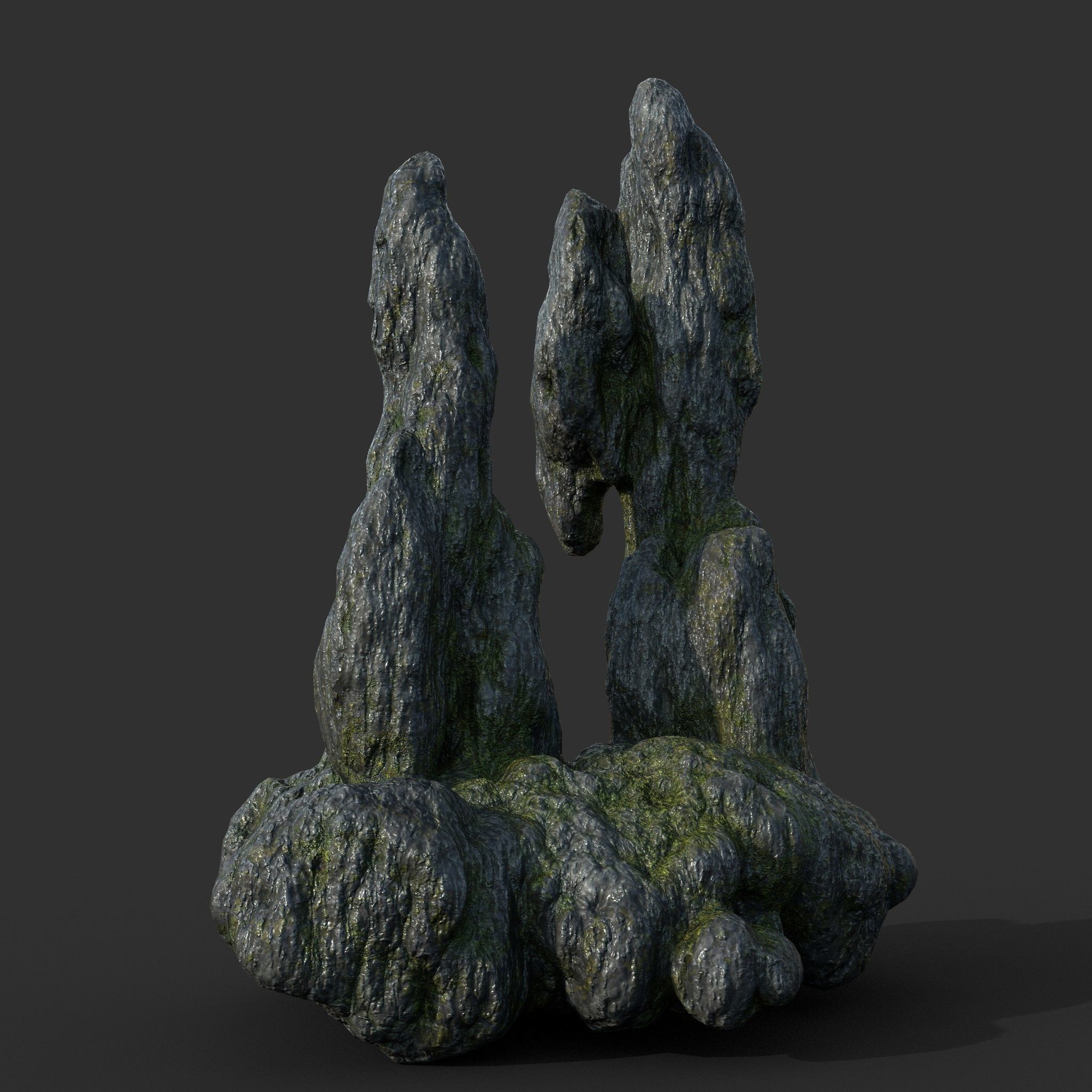 Low poly Mossy Cave Modular Column Pack 200802 Low-poly 3D model_42