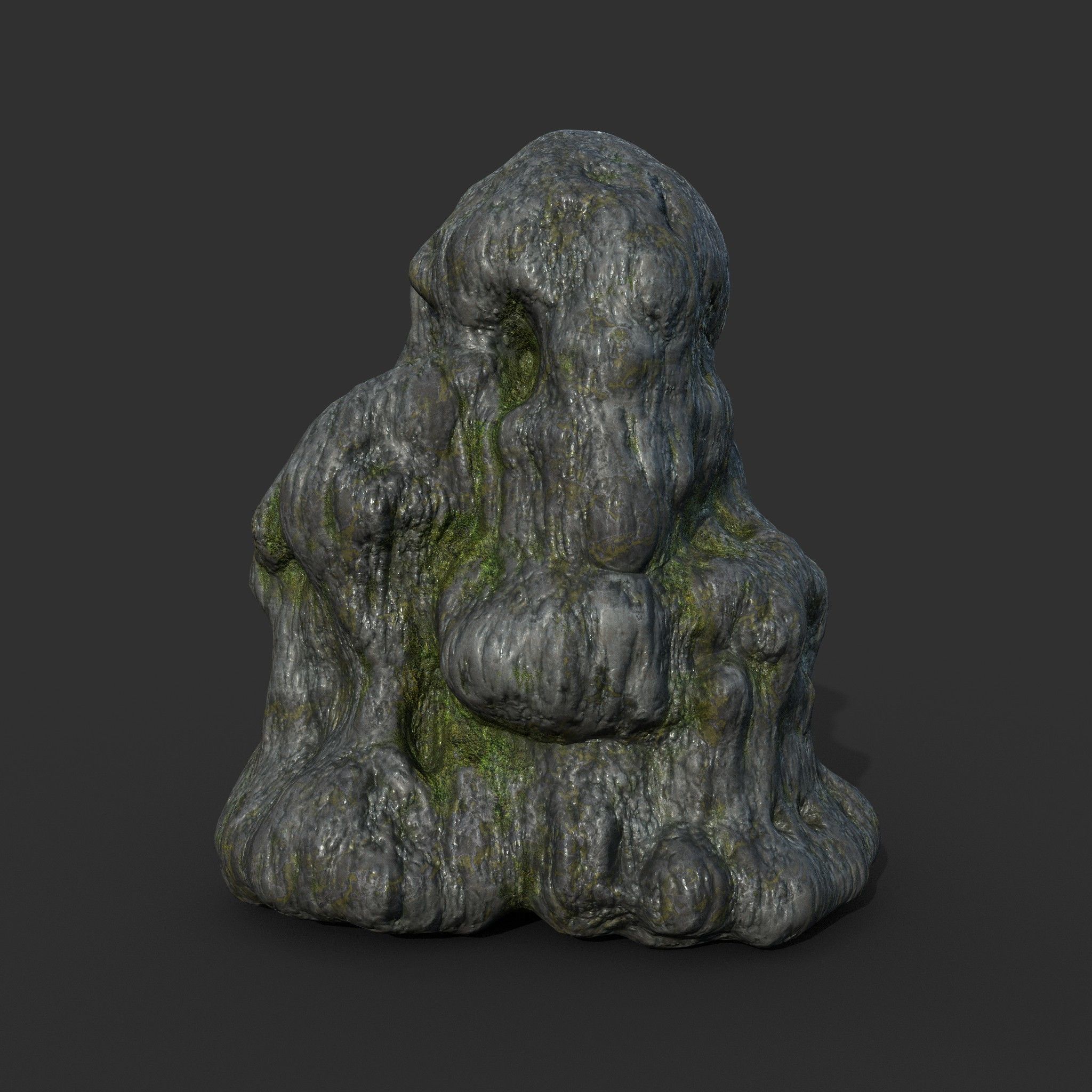 Low poly Mossy Cave Modular Column Pack 200802 Low-poly 3D model_10