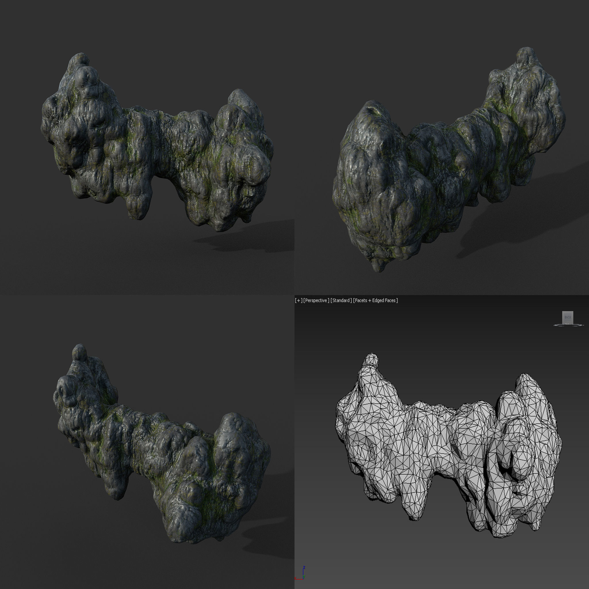 Low poly Mossy Cave Modular Column Pack 200802 Low-poly 3D model_73