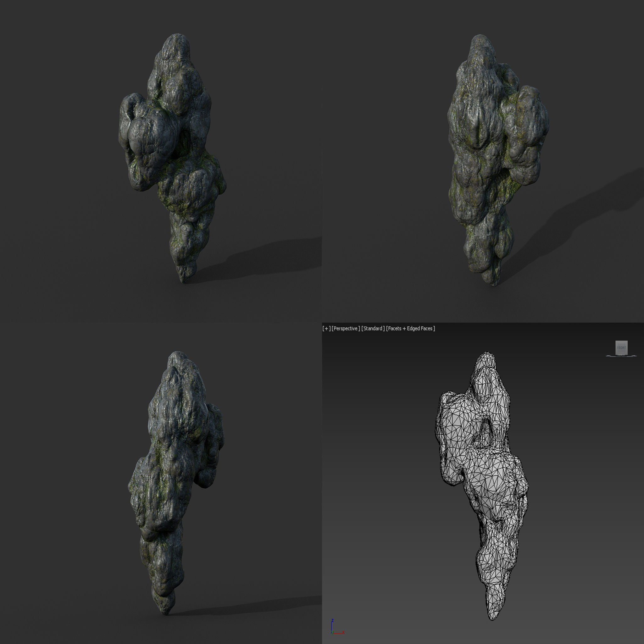 Low poly Mossy Cave Modular Column Pack 200802 Low-poly 3D model_77